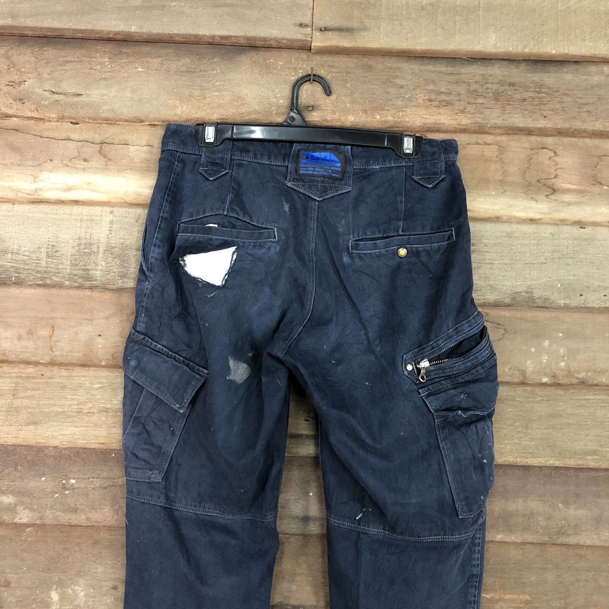 Japanese Brand DLL Tora Dark Blue Multipocket thrashed Cargo Pants #c970 Size US 28 / EU 44 - 11 Thumbnail