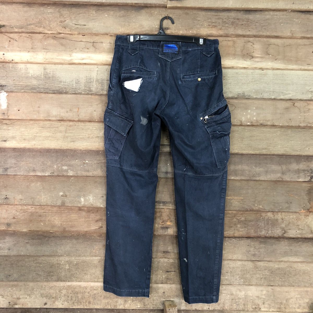 Japanese Brand DLL Tora Dark Blue Multipocket thrashed Cargo Pants #c970 Size US 28 / EU 44 - 10 Thumbnail
