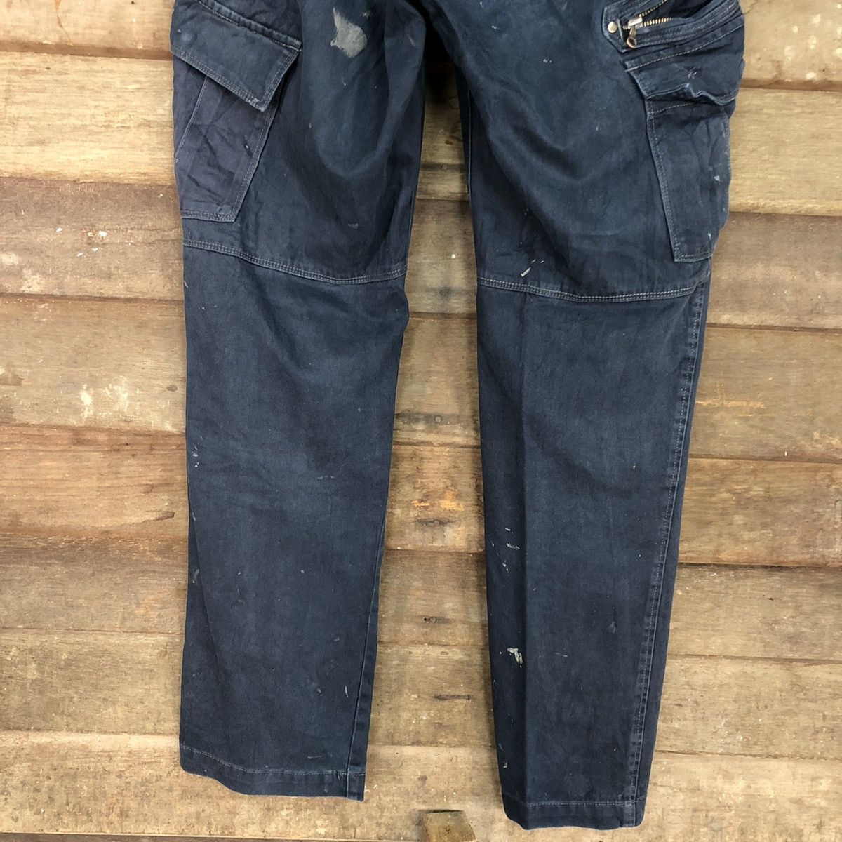 Japanese Brand DLL Tora Dark Blue Multipocket thrashed Cargo Pants #c970 Size US 28 / EU 44 - 12 Thumbnail