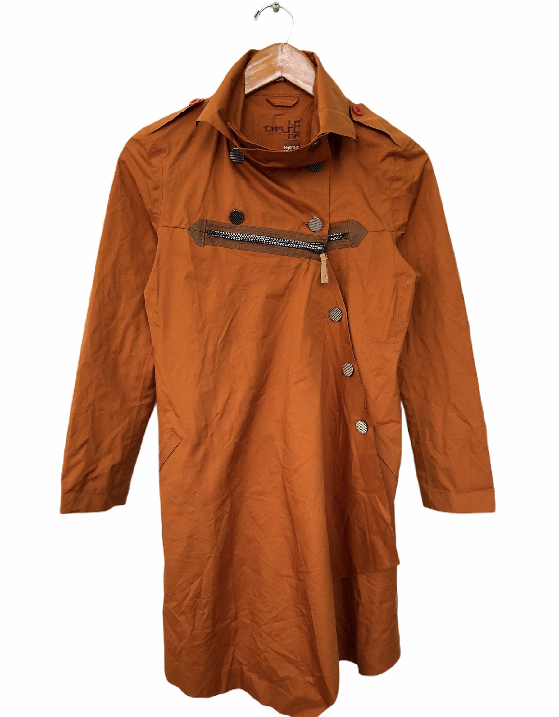 Marithe + Francois Girbaud ASYMMETRICAL POLYESTER WATERPROOF COAT Size XS / US 0-2 / IT 36-38 - 1 Thumbnail