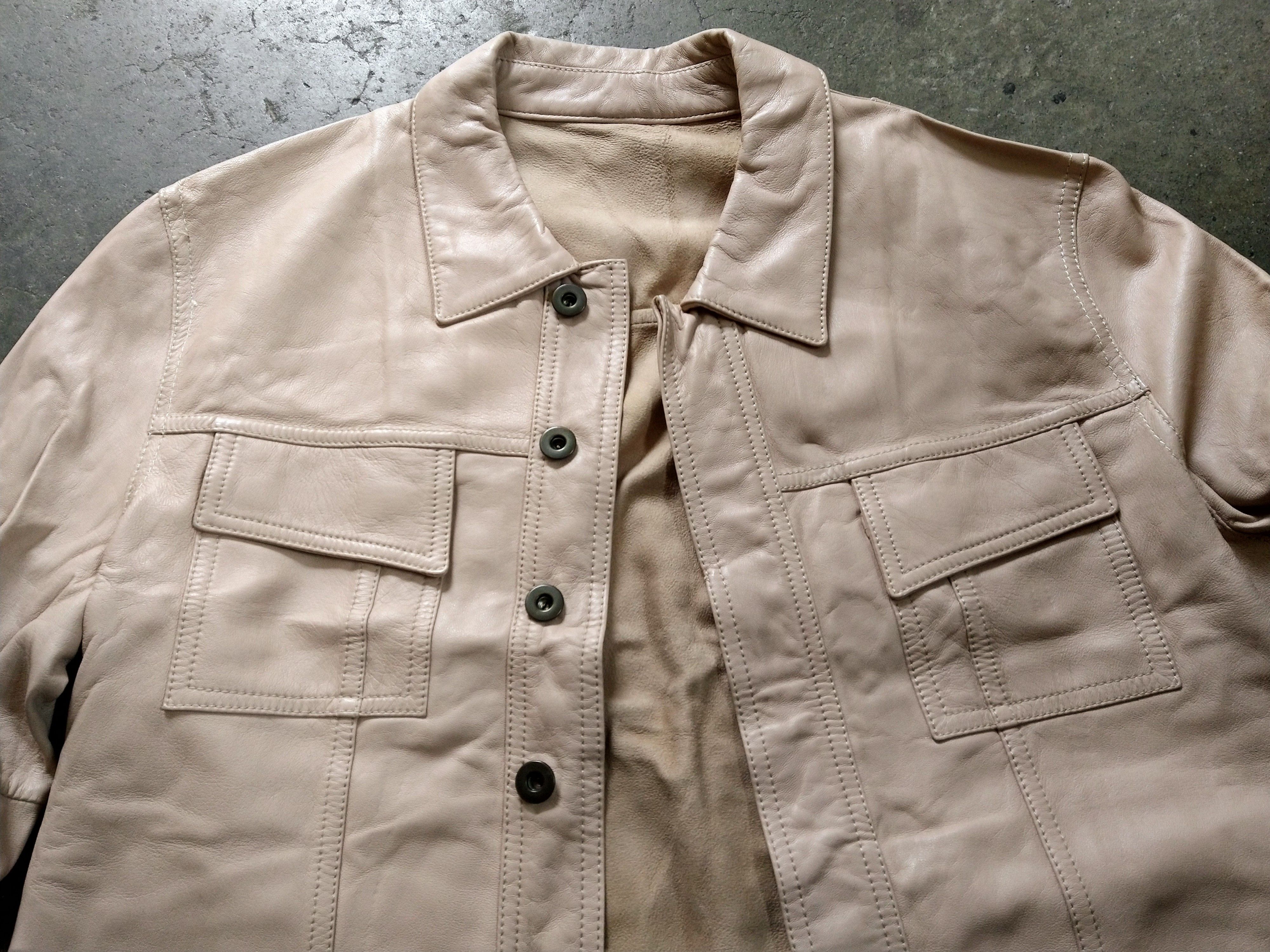 Balenciaga Balenciaga Leather Trucker Jacket Pink Lambskin Size Small Size US S / EU 44-46 / 1 - 2 Thumbnail
