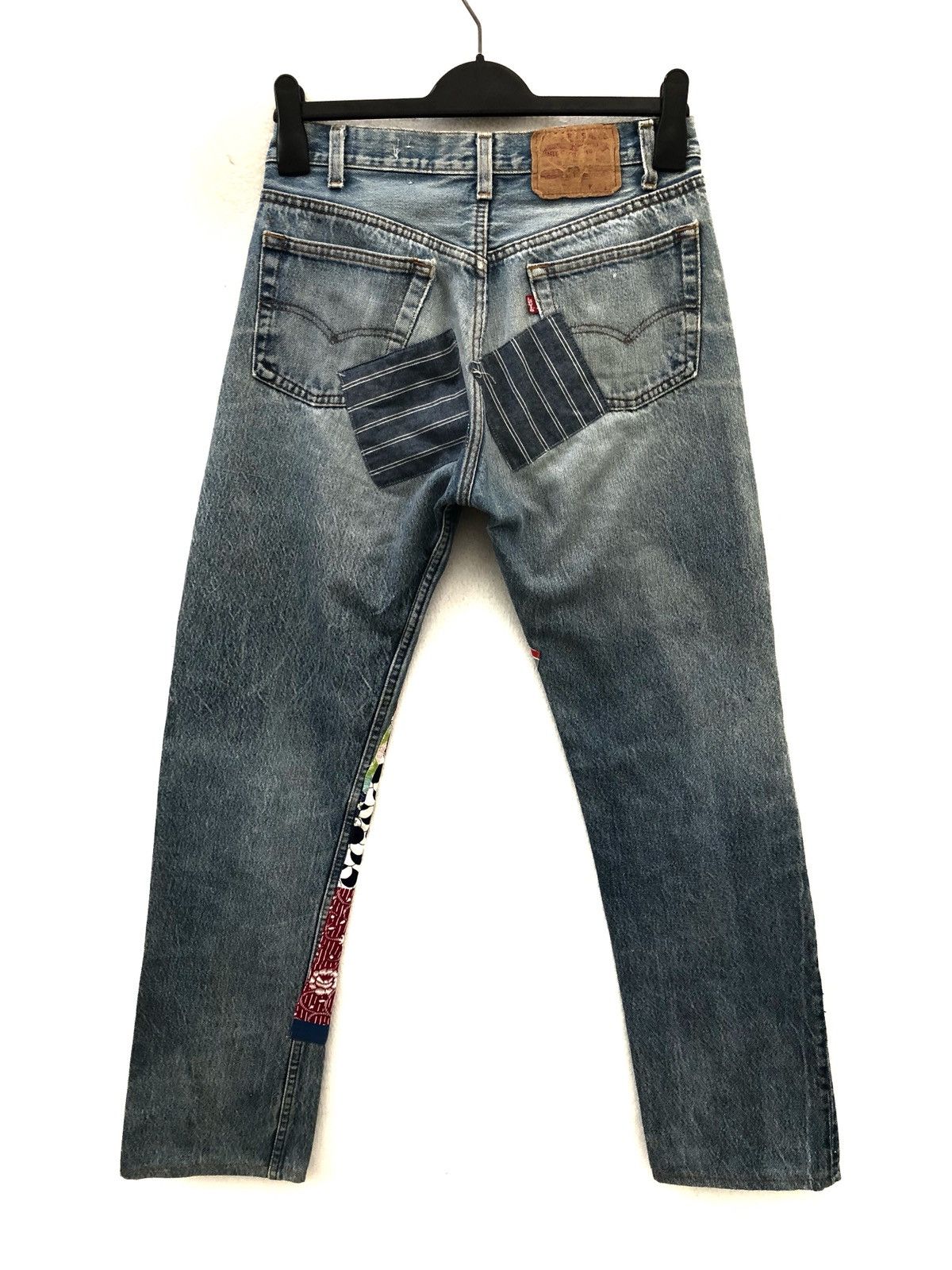 Levi's 80s Melinda Zoller Levi's 501 Patchwork Rips Distress Denim Size US 29 - 15 Thumbnail