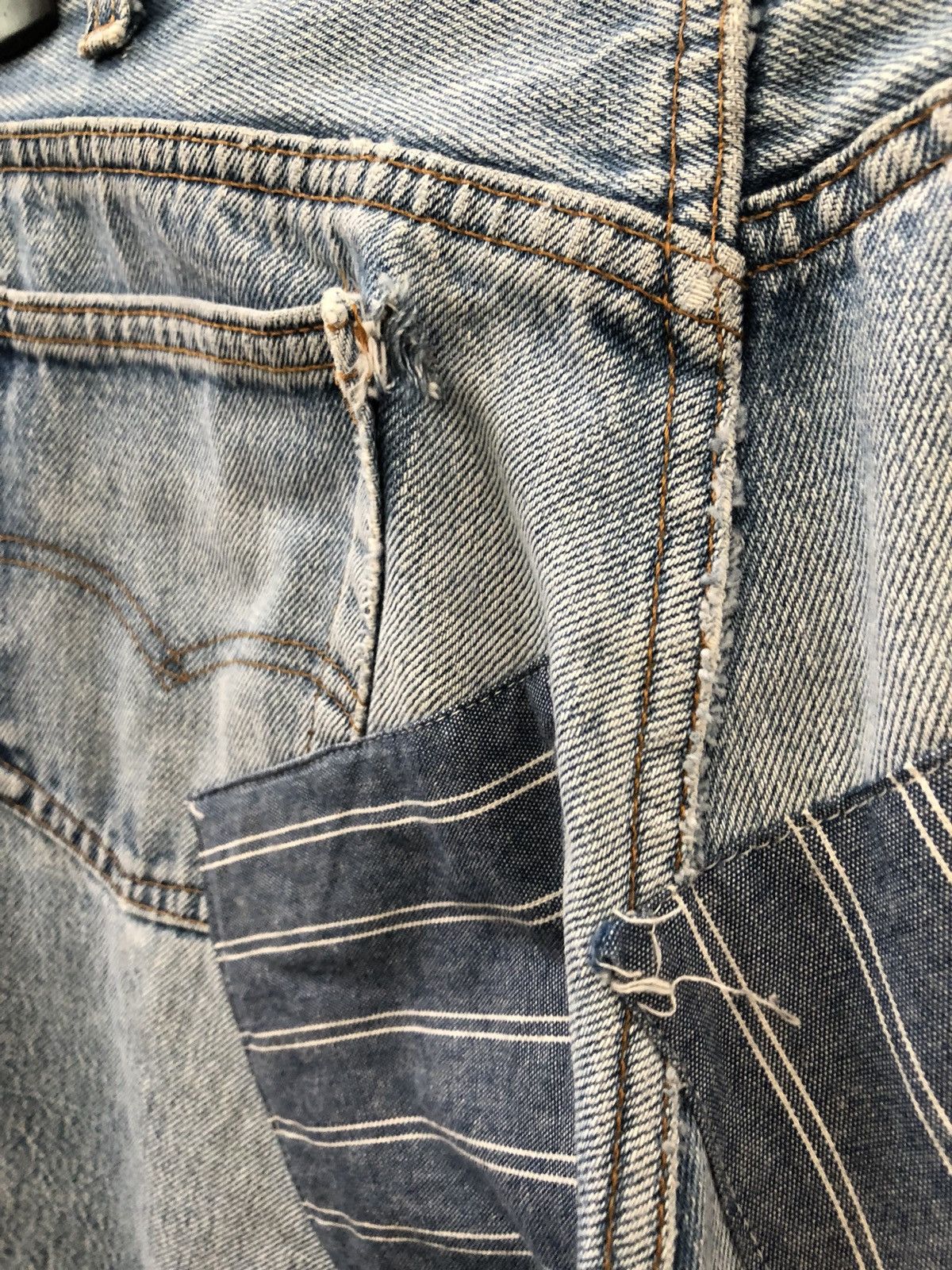 Levi's 80s Melinda Zoller Levi's 501 Patchwork Rips Distress Denim Size US 29 - 17 Thumbnail