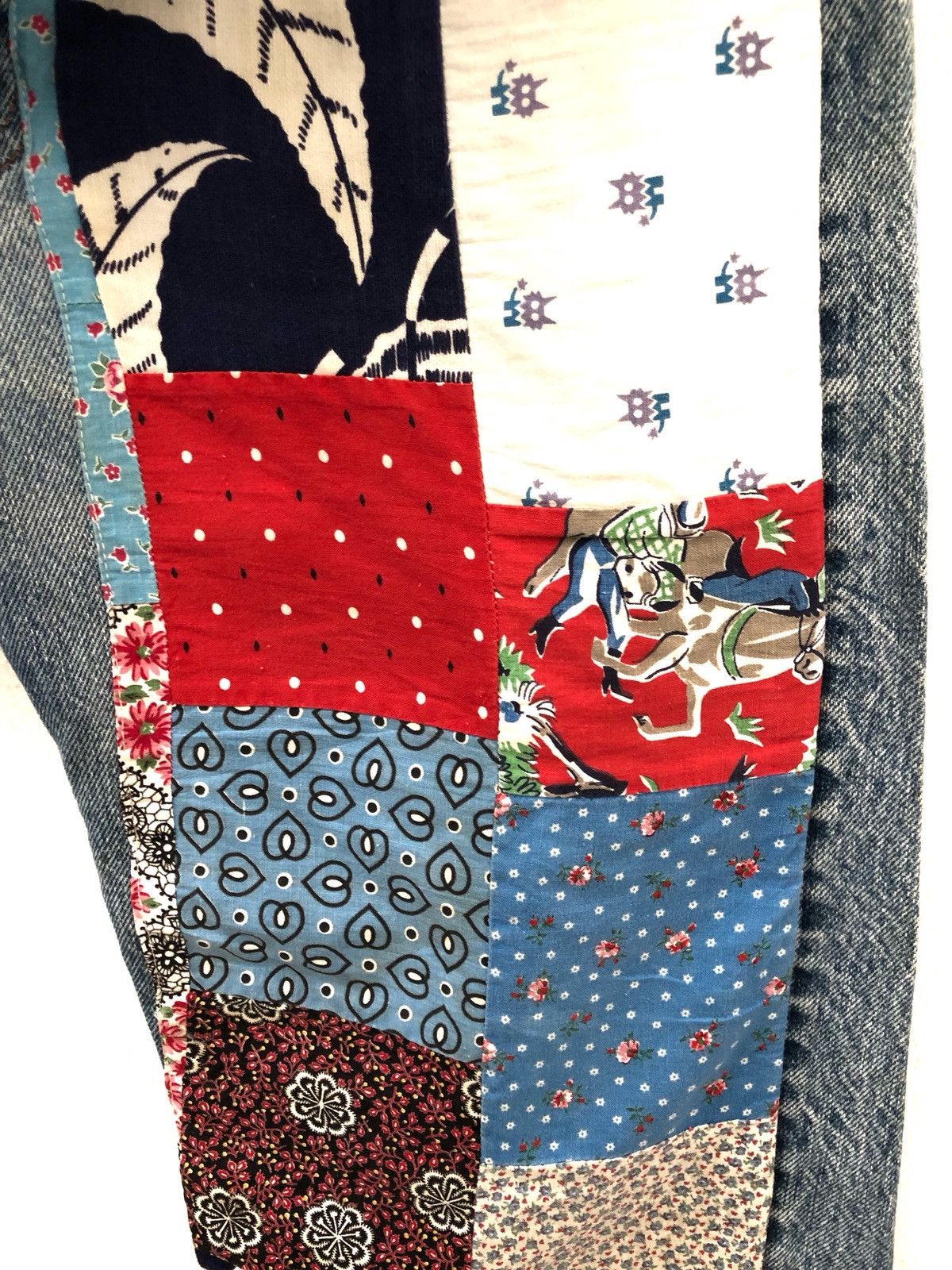 Levi's 80s Melinda Zoller Levi's 501 Patchwork Rips Distress Denim Size US 29 - 13 Thumbnail
