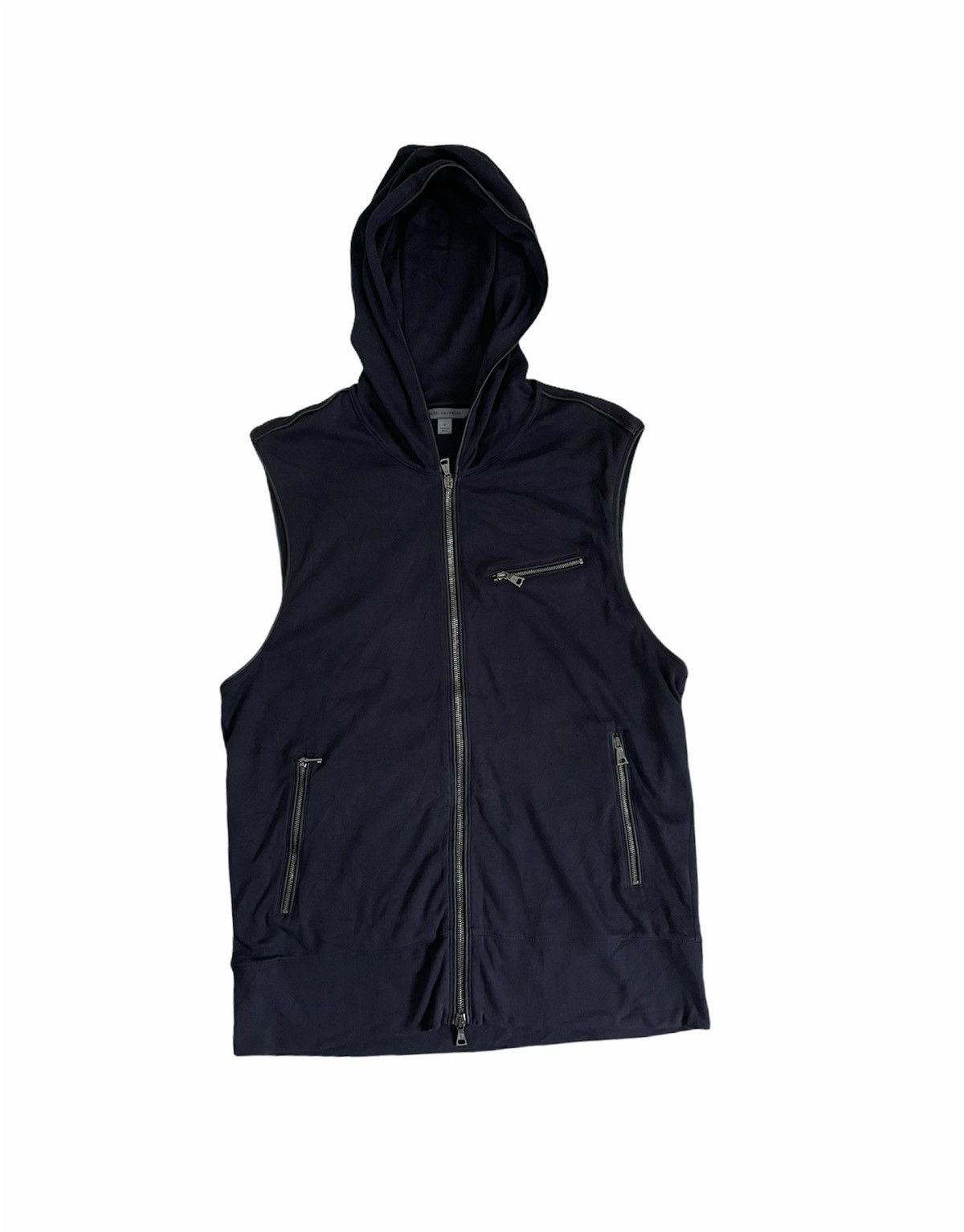 image of John Varvatos Cotton Jersey Hooded in Black, Men's (Size Medium)