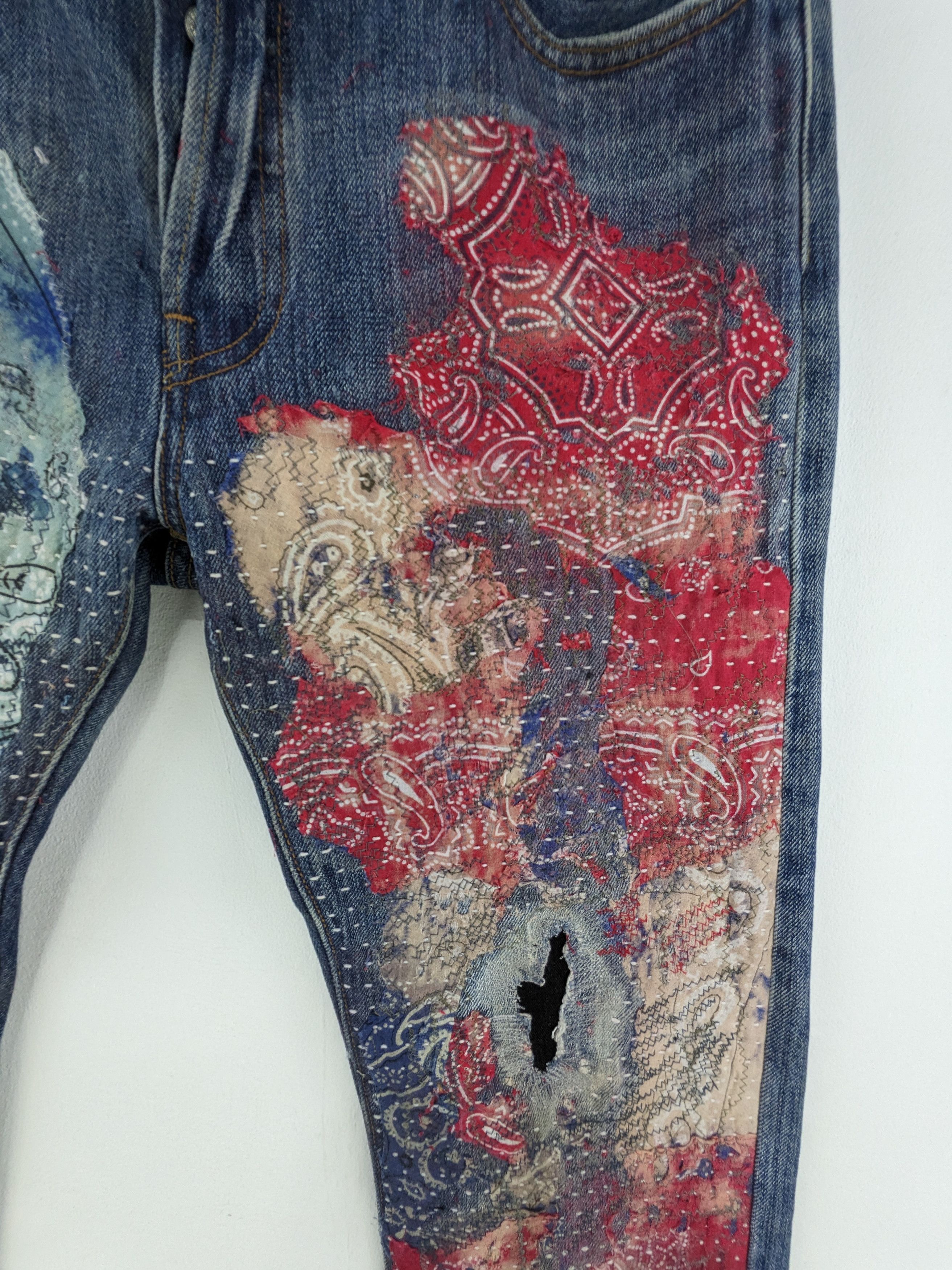 Levi's Vintage Clothing OPEN ODER 🔥 Vintage Levis 501 Bandana Custom Made Sashiko Size US 30 / EU 46 - 4 Thumbnail