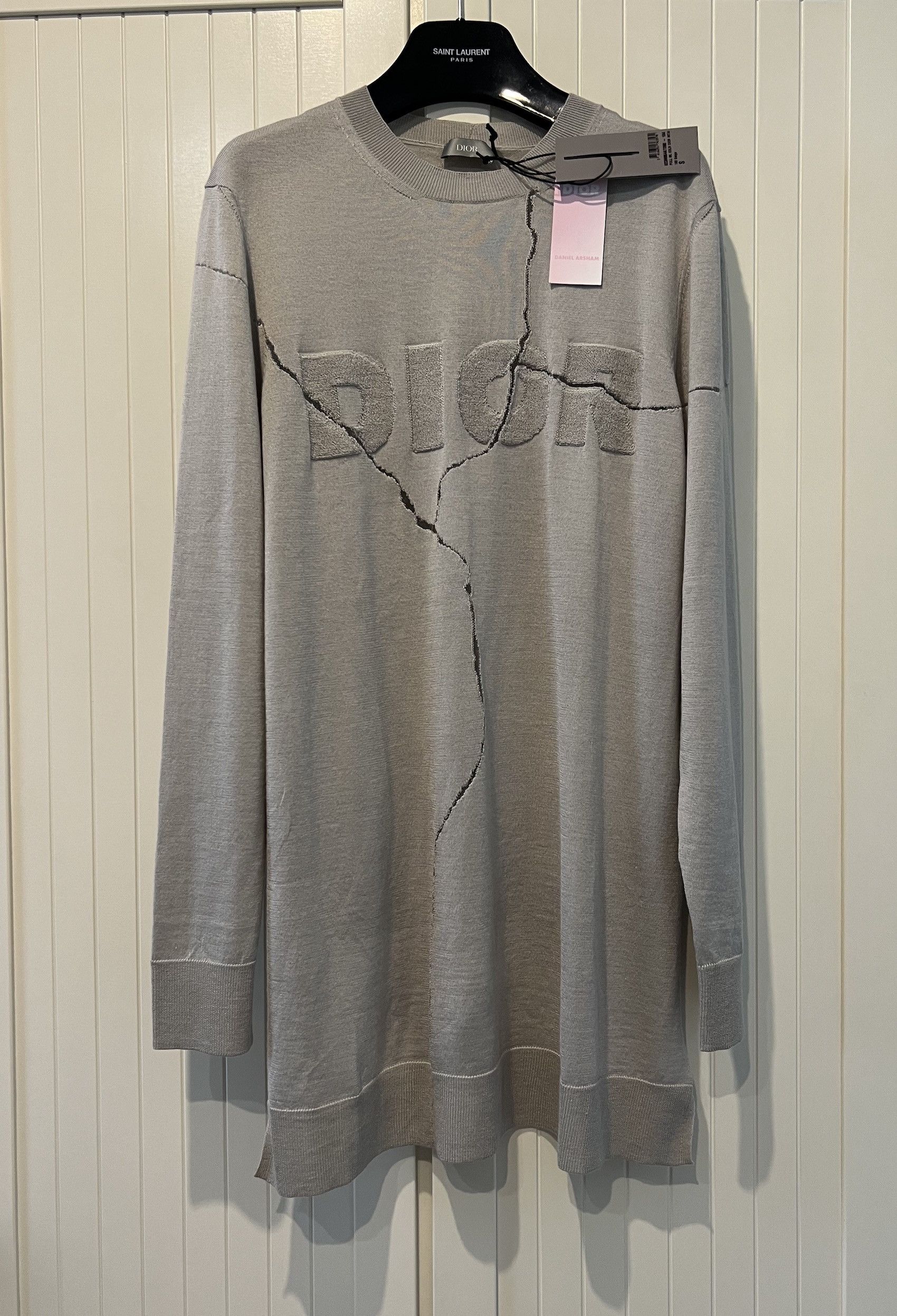 Image of Daniel Arsham x Dior Ss'20 Sweater Elongated in Light Gray, Men's (Size Small)