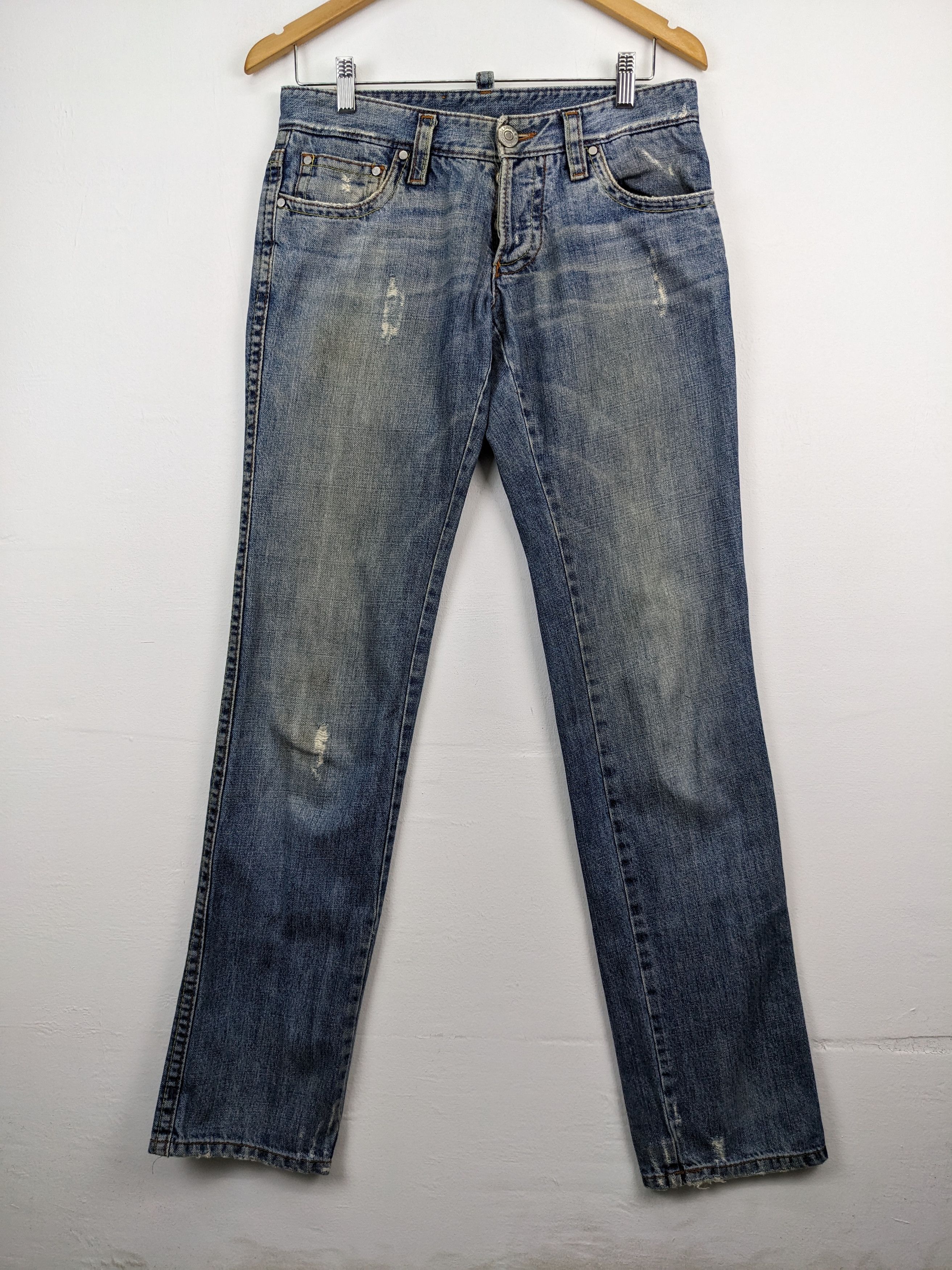 image of Distressed Denim x Dsquared2 Vintage Dsquared 2 Jeans Distressed Style Made In Italy in Blue Denim,