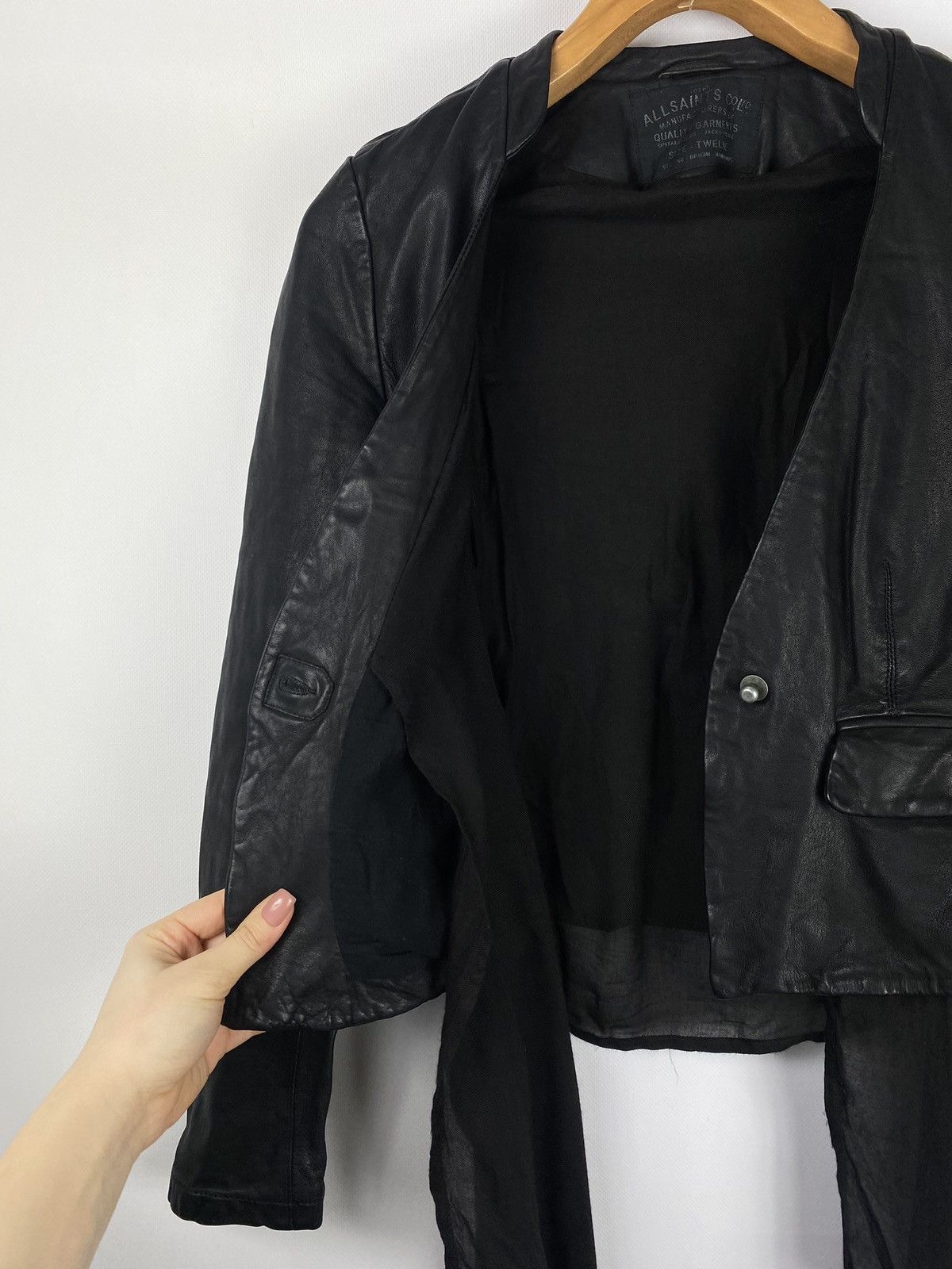 Allsaints Allsaints women’s Ashlar leather jacket size 12 black Size M / US 6-8 / IT 42-44 - 7 Thumbnail