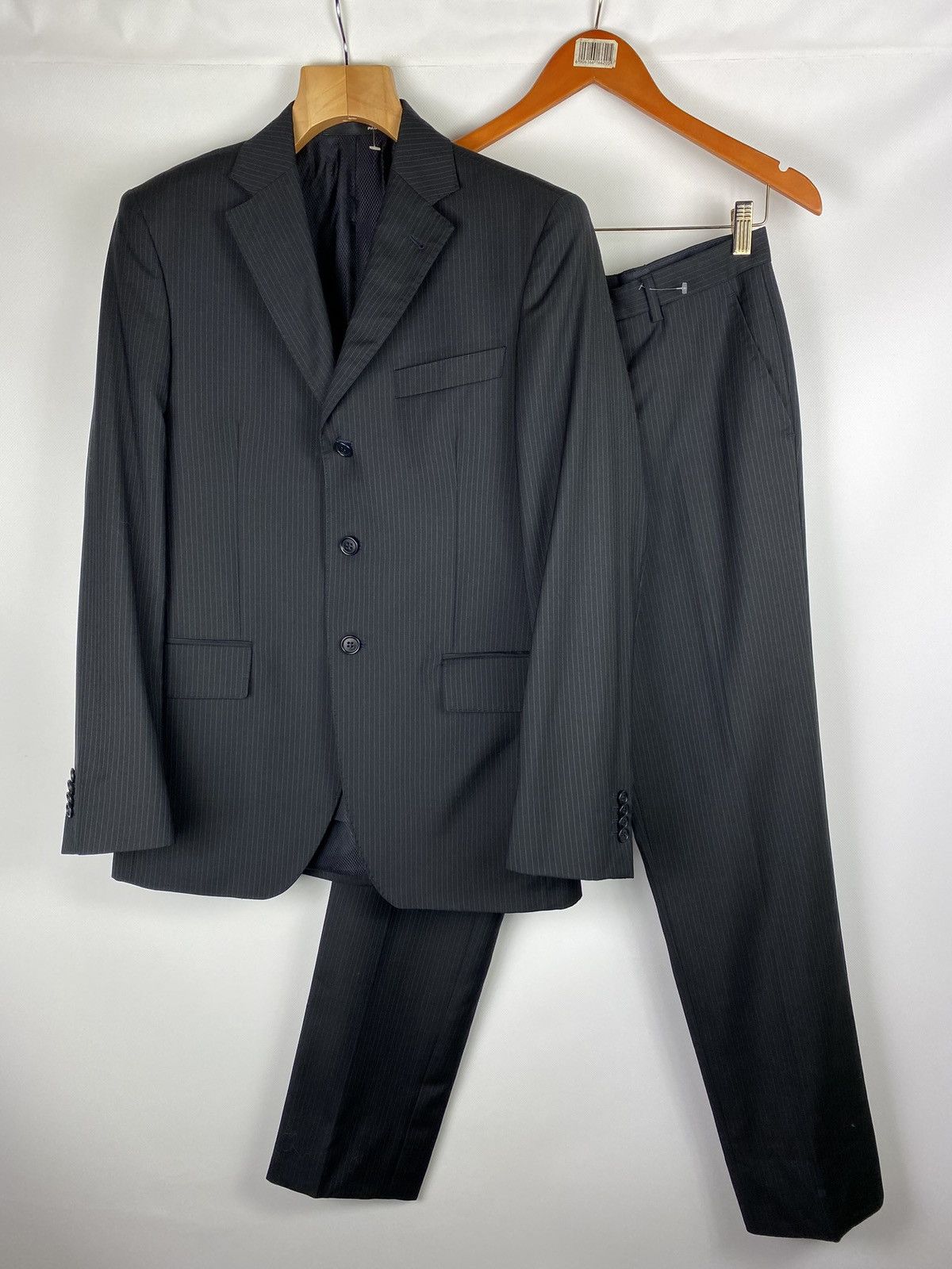 Paoloni Paoloni men’s striped wool suit blazer pants size 48 M Size 38R - 1 Thumbnail