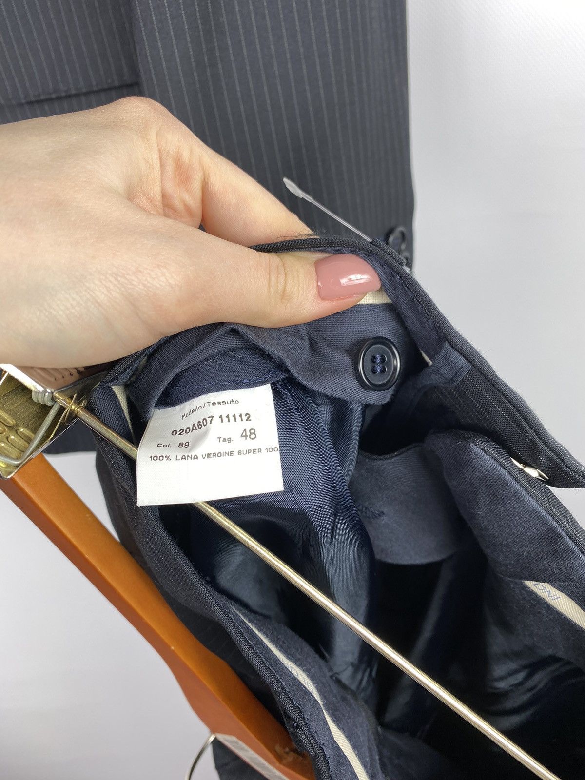 Paoloni Paoloni men’s striped wool suit blazer pants size 48 M Size 38R - 11 Thumbnail