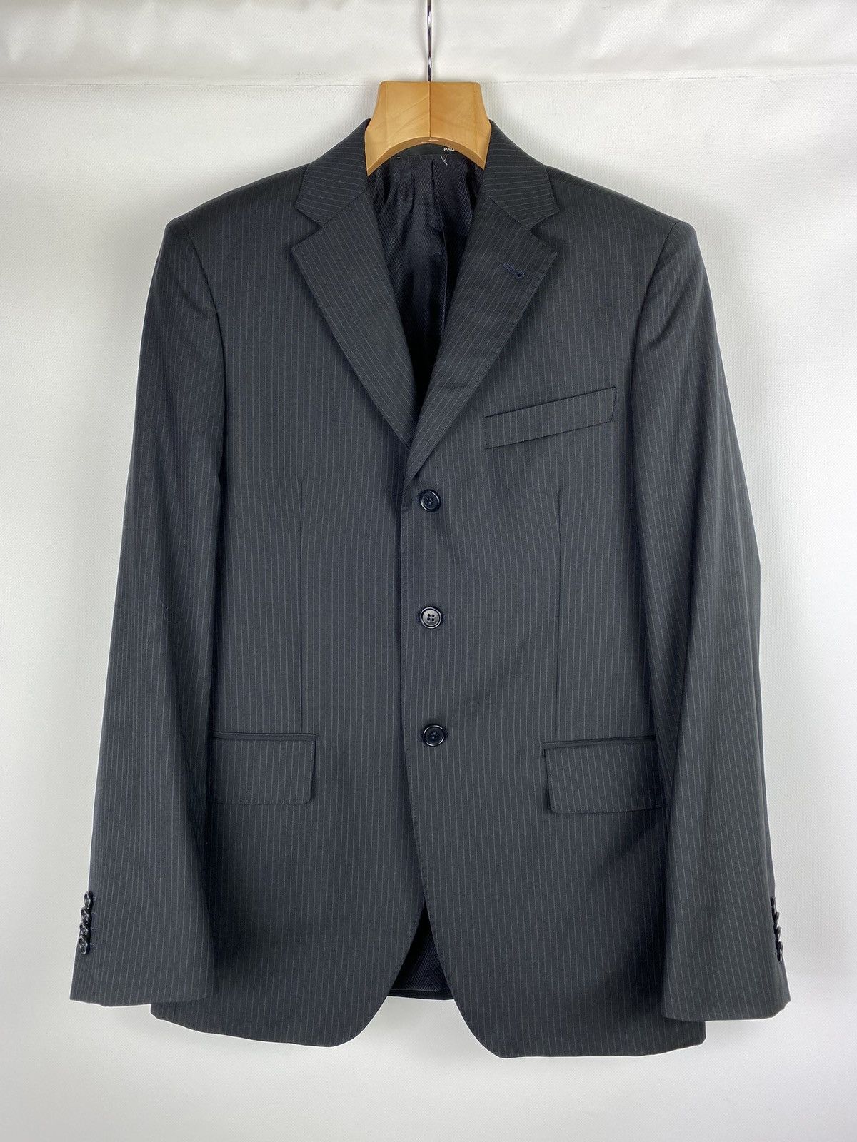 Paoloni Paoloni men’s striped wool suit blazer pants size 48 M Size 38R - 2 Thumbnail