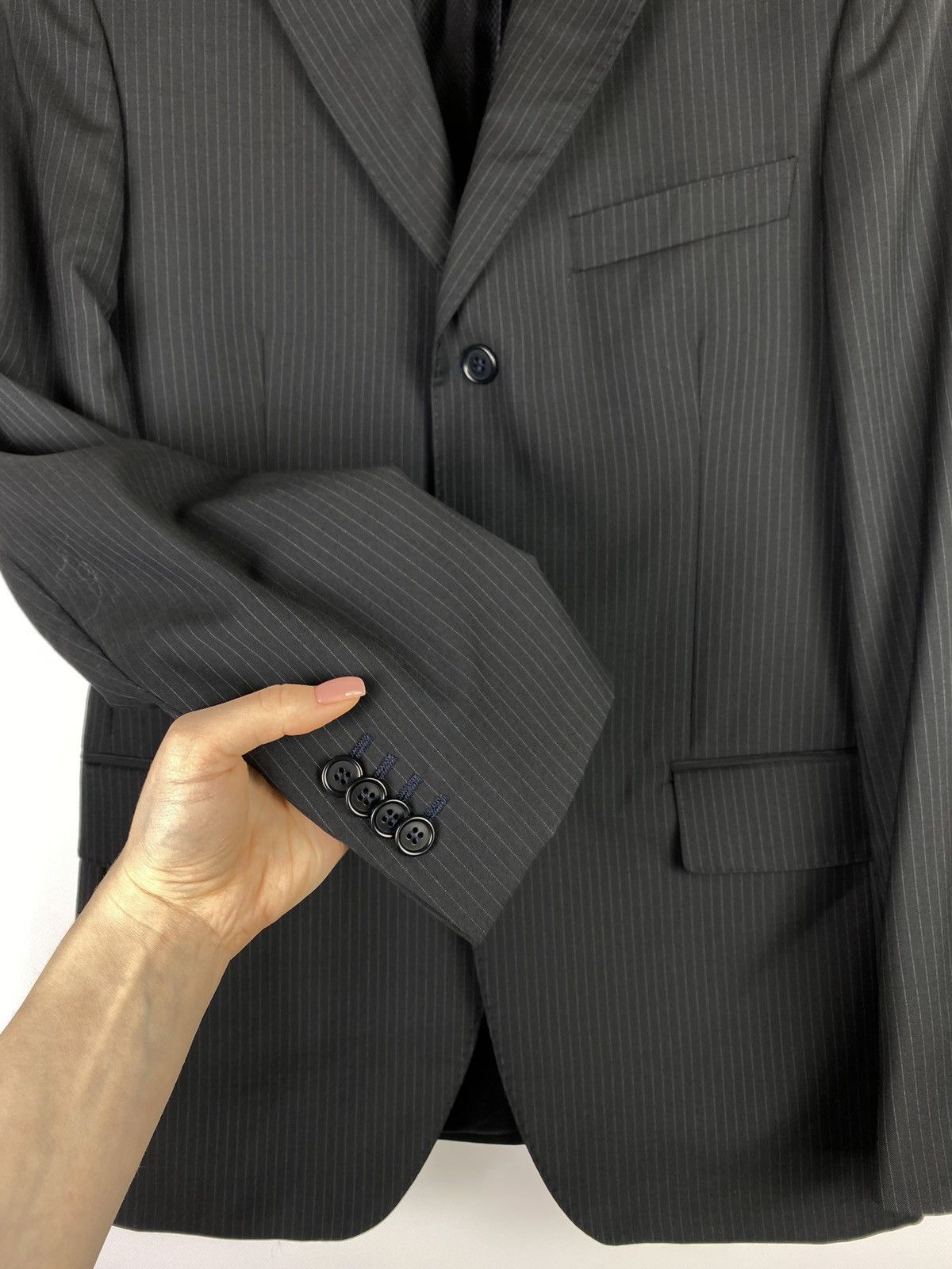 Paoloni Paoloni men’s striped wool suit blazer pants size 48 M Size 38R - 3 Thumbnail