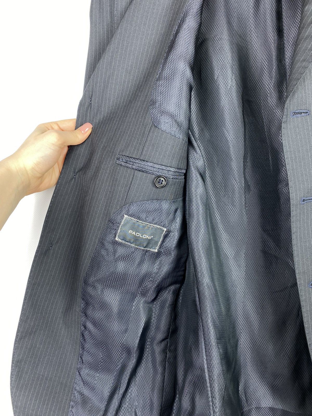 Paoloni Paoloni men’s striped wool suit blazer pants size 48 M Size 38R - 7 Thumbnail
