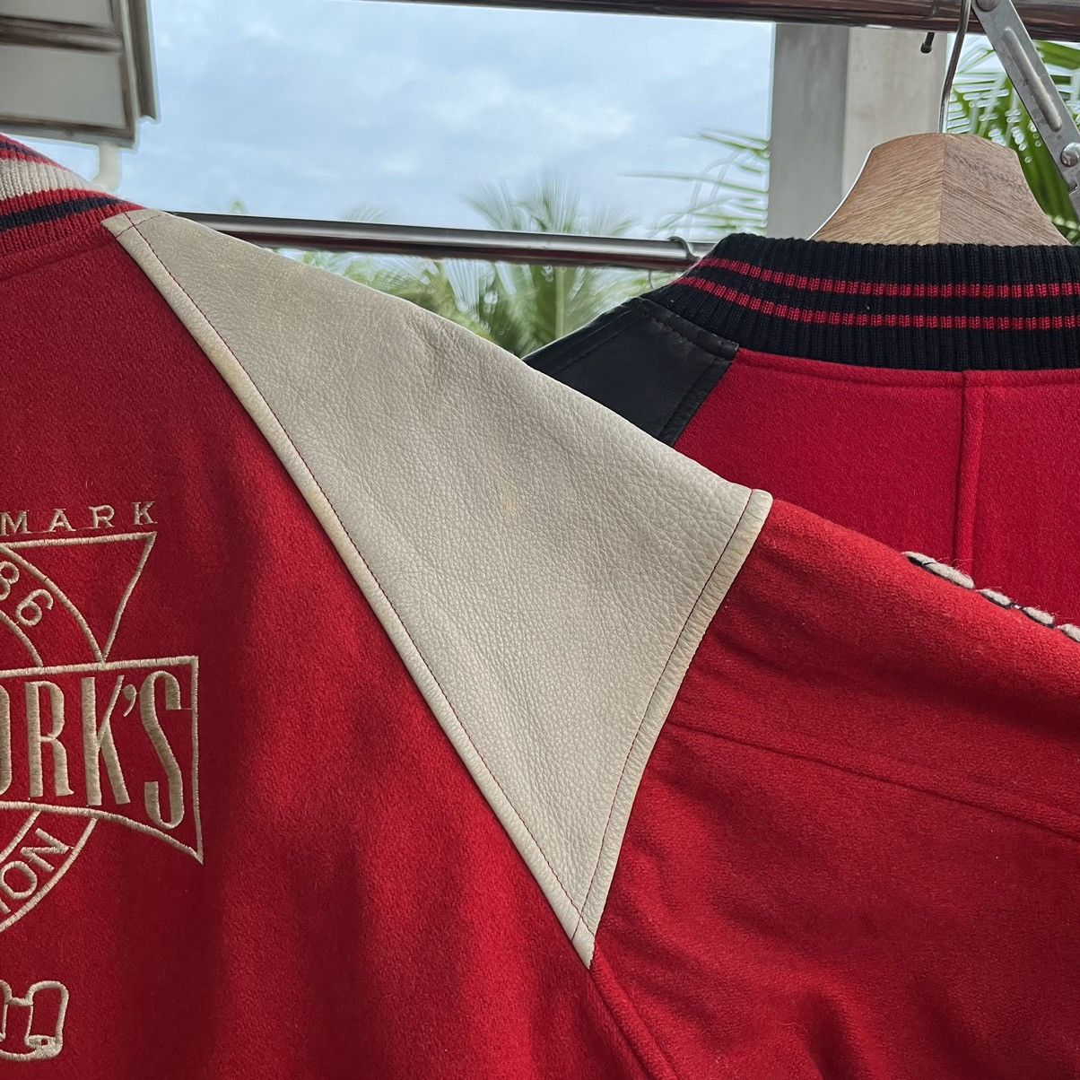 Japanese Brand Vtg 80s/90s Wool Daily Wear Leather Shoulder Bomber Jacket Size US M / EU 48-50 / 2 - 16 Thumbnail