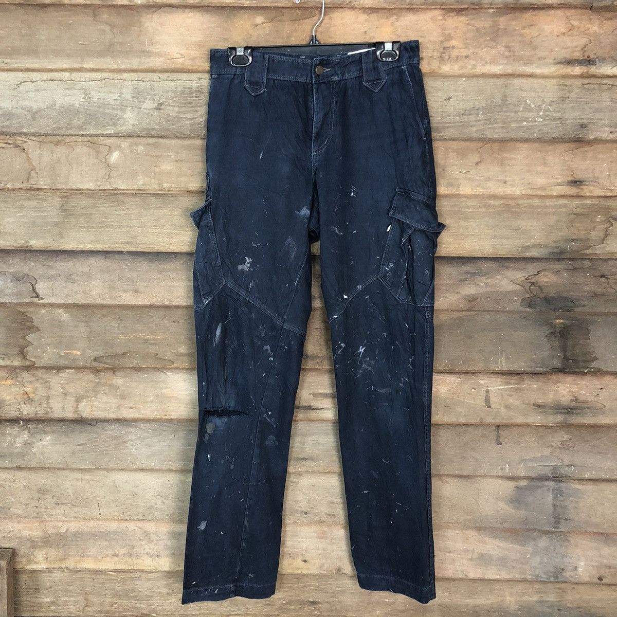 Japanese Brand × StraightFaded Tora Dark Blue Multipocket thrashed Cargo Pants #c965 Size US 28 / EU 44 - 1 Thumbnail