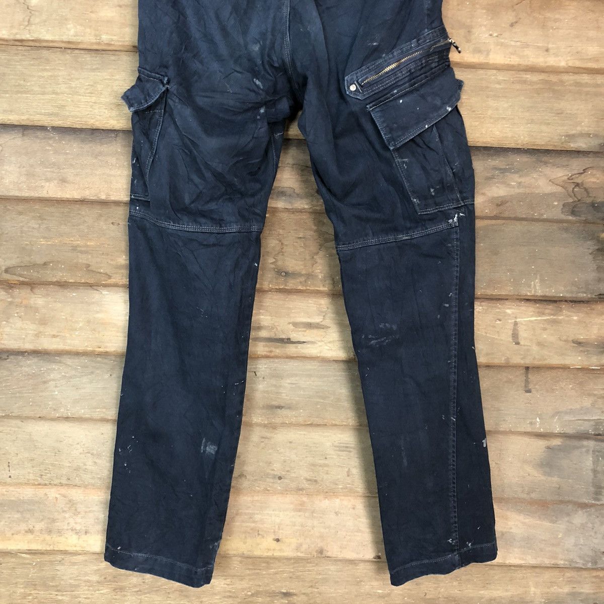Japanese Brand × StraightFaded Tora Dark Blue Multipocket thrashed Cargo Pants #c965 Size US 28 / EU 44 - 11 Thumbnail