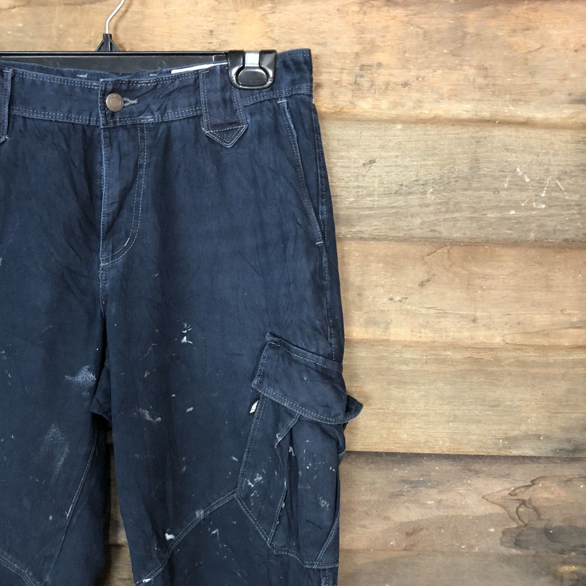 Japanese Brand × StraightFaded Tora Dark Blue Multipocket thrashed Cargo Pants #c965 Size US 28 / EU 44 - 5 Thumbnail
