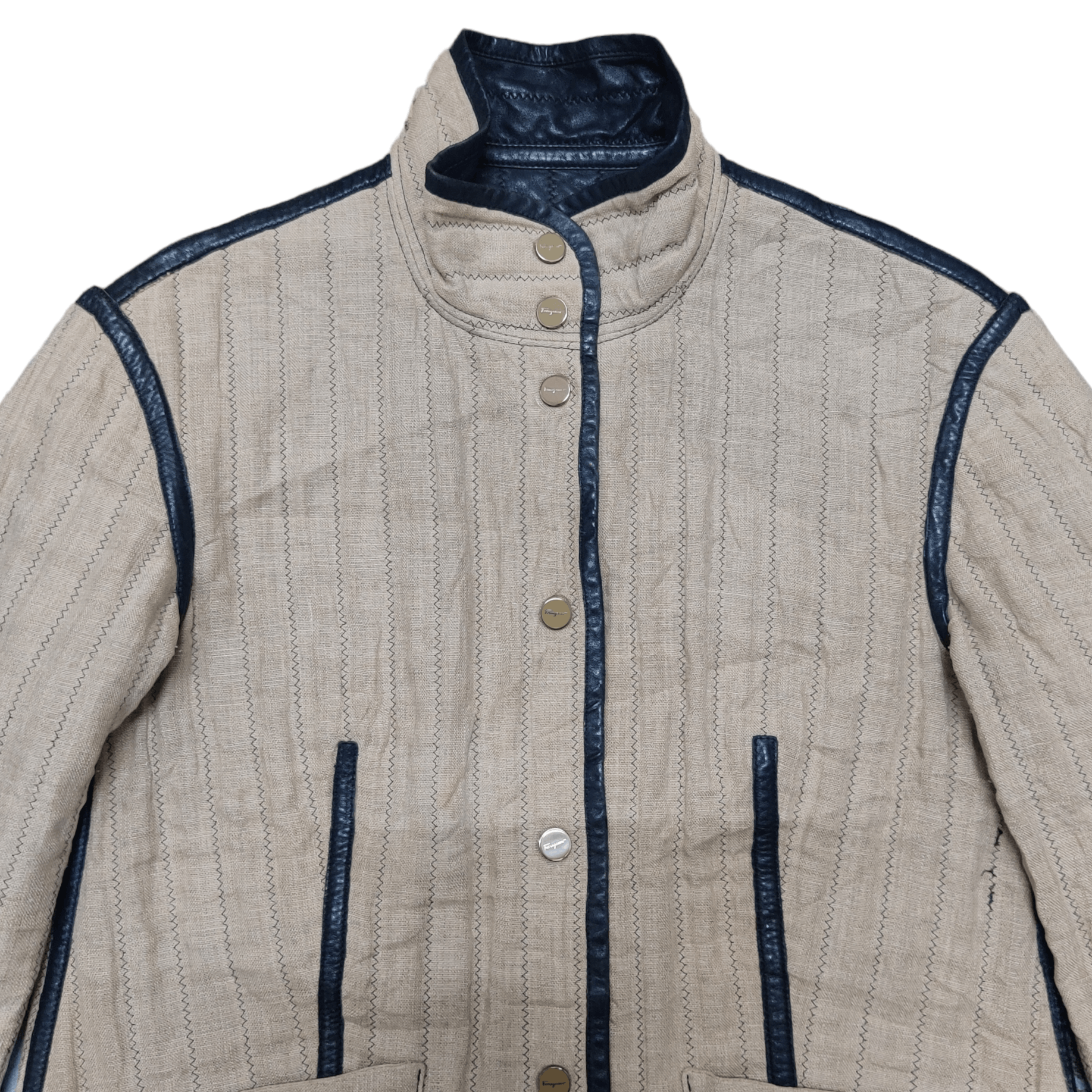 Salvatore Ferragamo Vintage Salvatore Ferragamo Leather Reversible Jacket Size US S / EU 44-46 / 1 - 10 Thumbnail