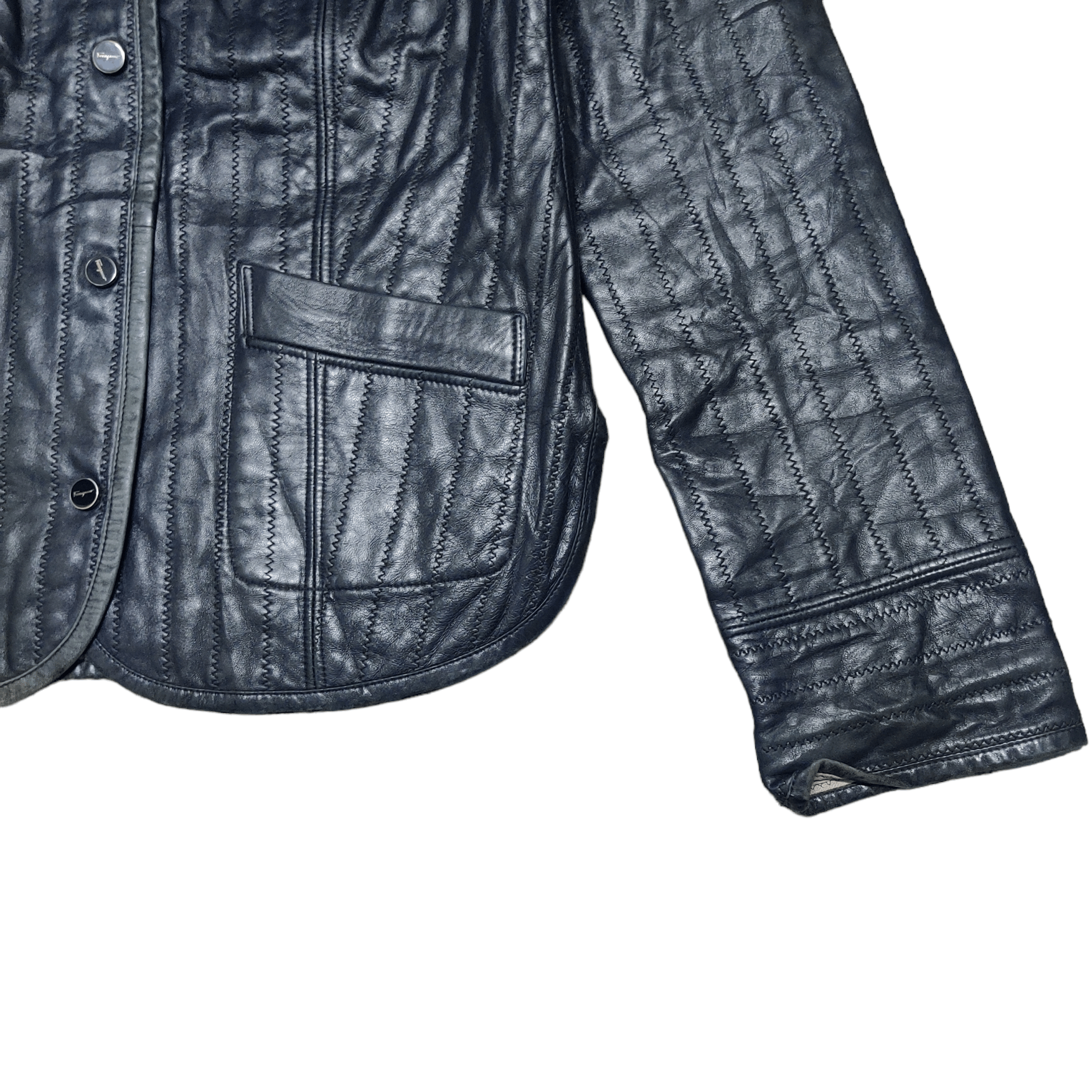 Salvatore Ferragamo Vintage Salvatore Ferragamo Leather Reversible Jacket Size US S / EU 44-46 / 1 - 6 Thumbnail