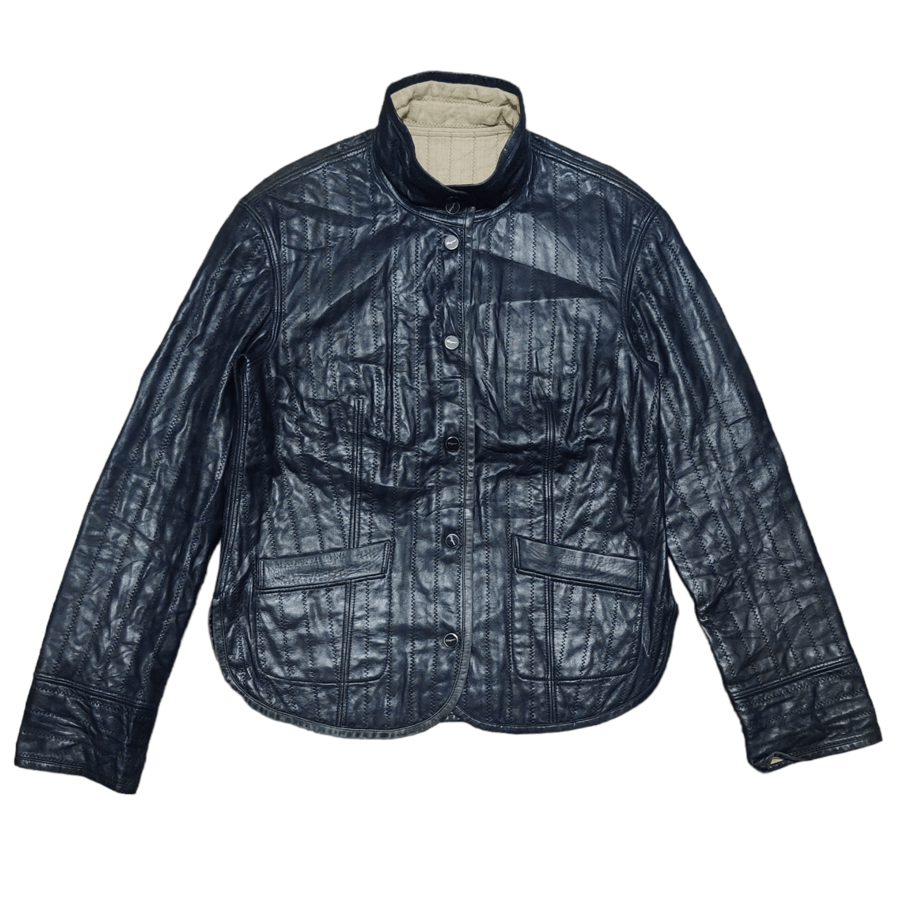 Salvatore Ferragamo Vintage Salvatore Ferragamo Leather Reversible Jacket Size US S / EU 44-46 / 1 - 3 Thumbnail