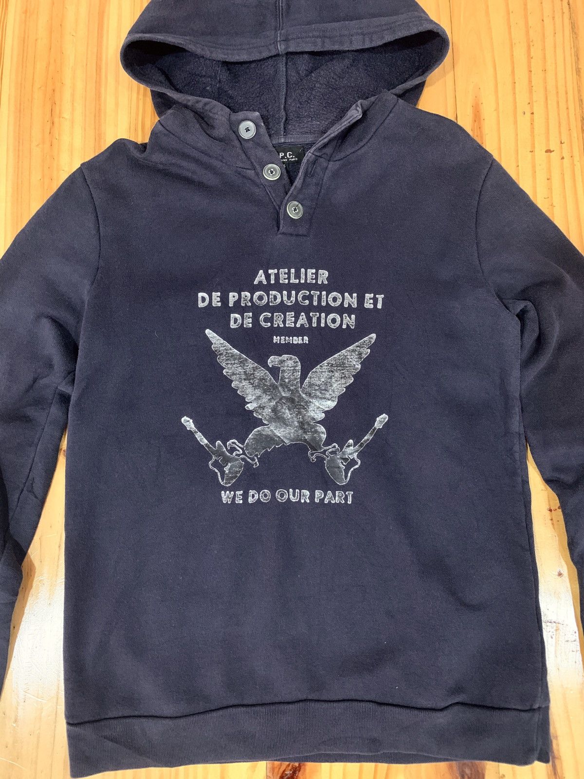 A.P.C. APC “Atelier De Production Et De Creation” Logo Hoodie Size US XS / EU 42 / 0 - 6 Thumbnail