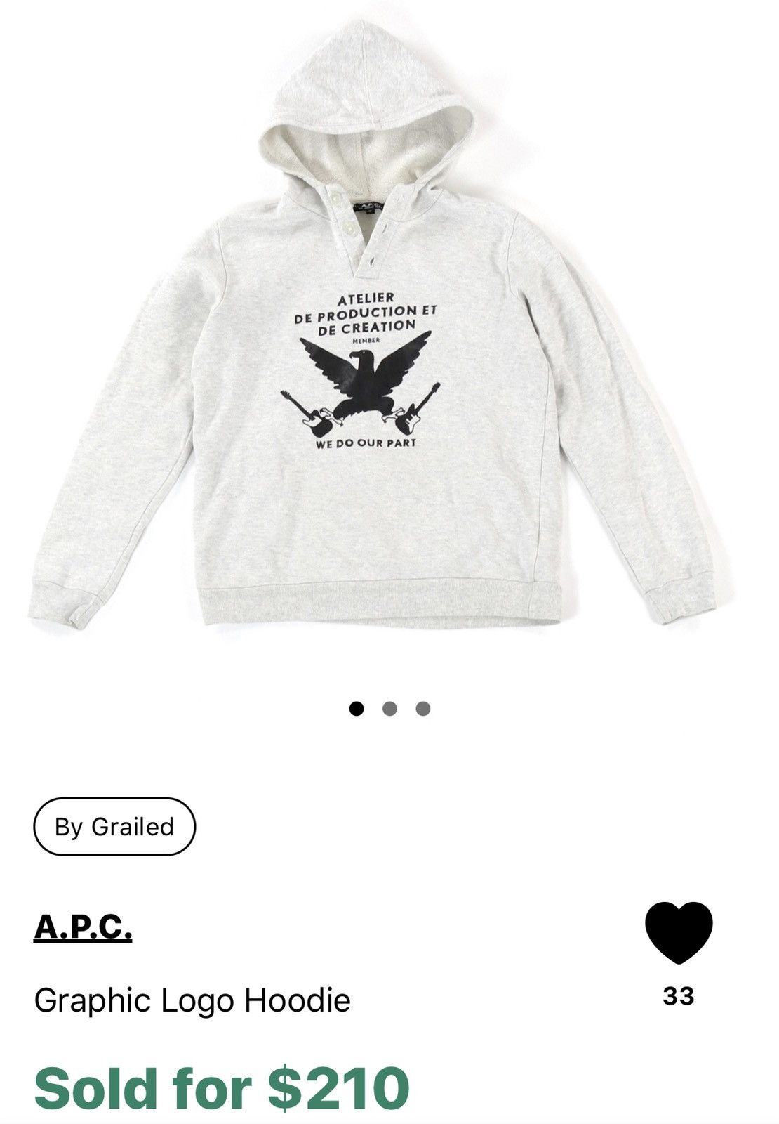 A.P.C. APC “Atelier De Production Et De Creation” Logo Hoodie Size US XS / EU 42 / 0 - 20 Thumbnail
