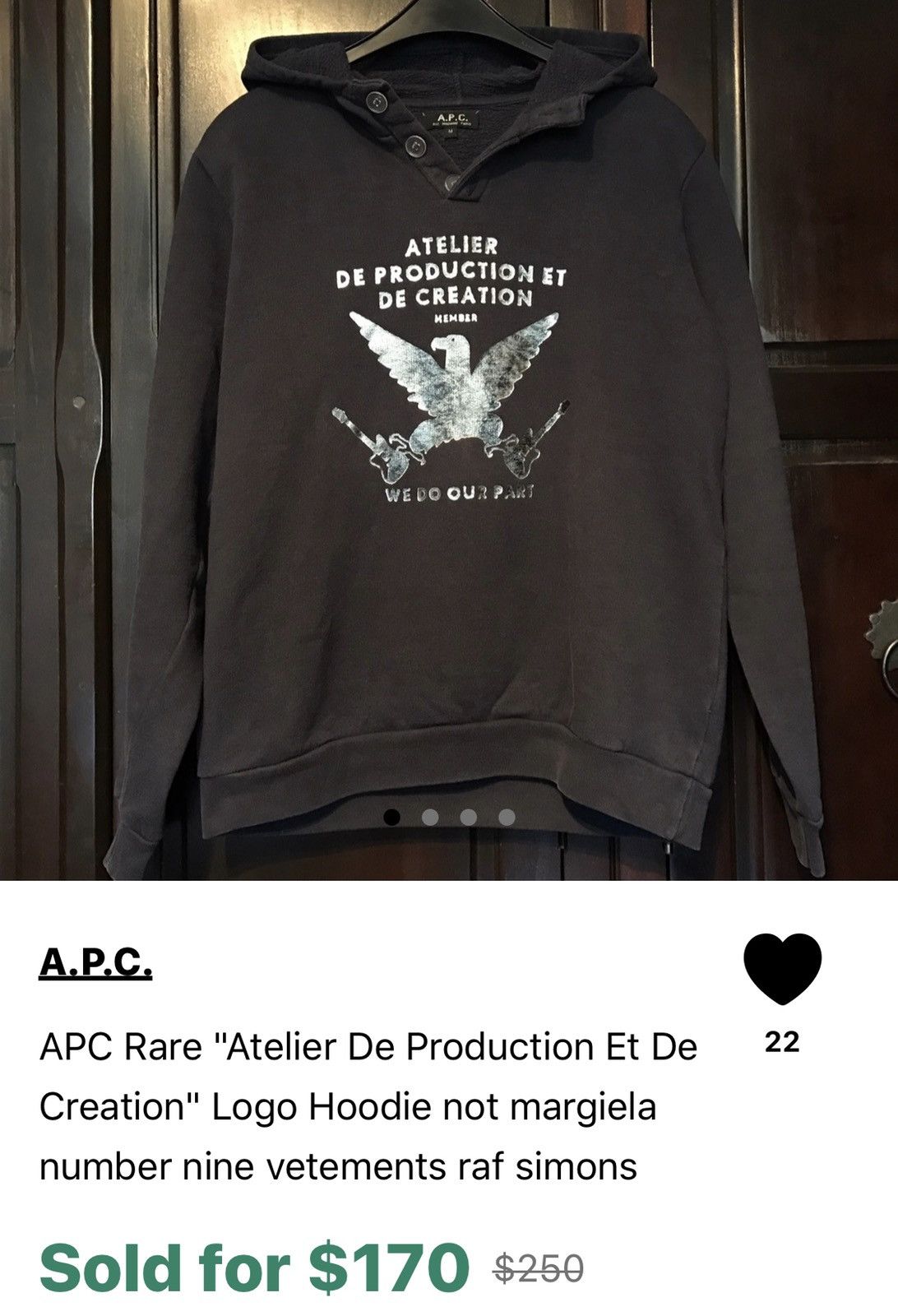 A.P.C. APC “Atelier De Production Et De Creation” Logo Hoodie Size US XS / EU 42 / 0 - 21 Thumbnail