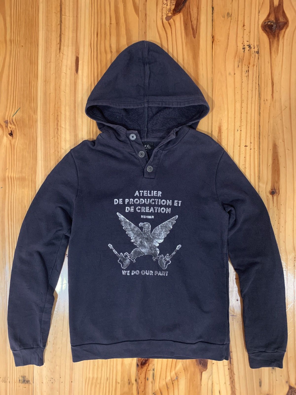 A.P.C. APC “Atelier De Production Et De Creation” Logo Hoodie Size US XS / EU 42 / 0 - 2 Thumbnail