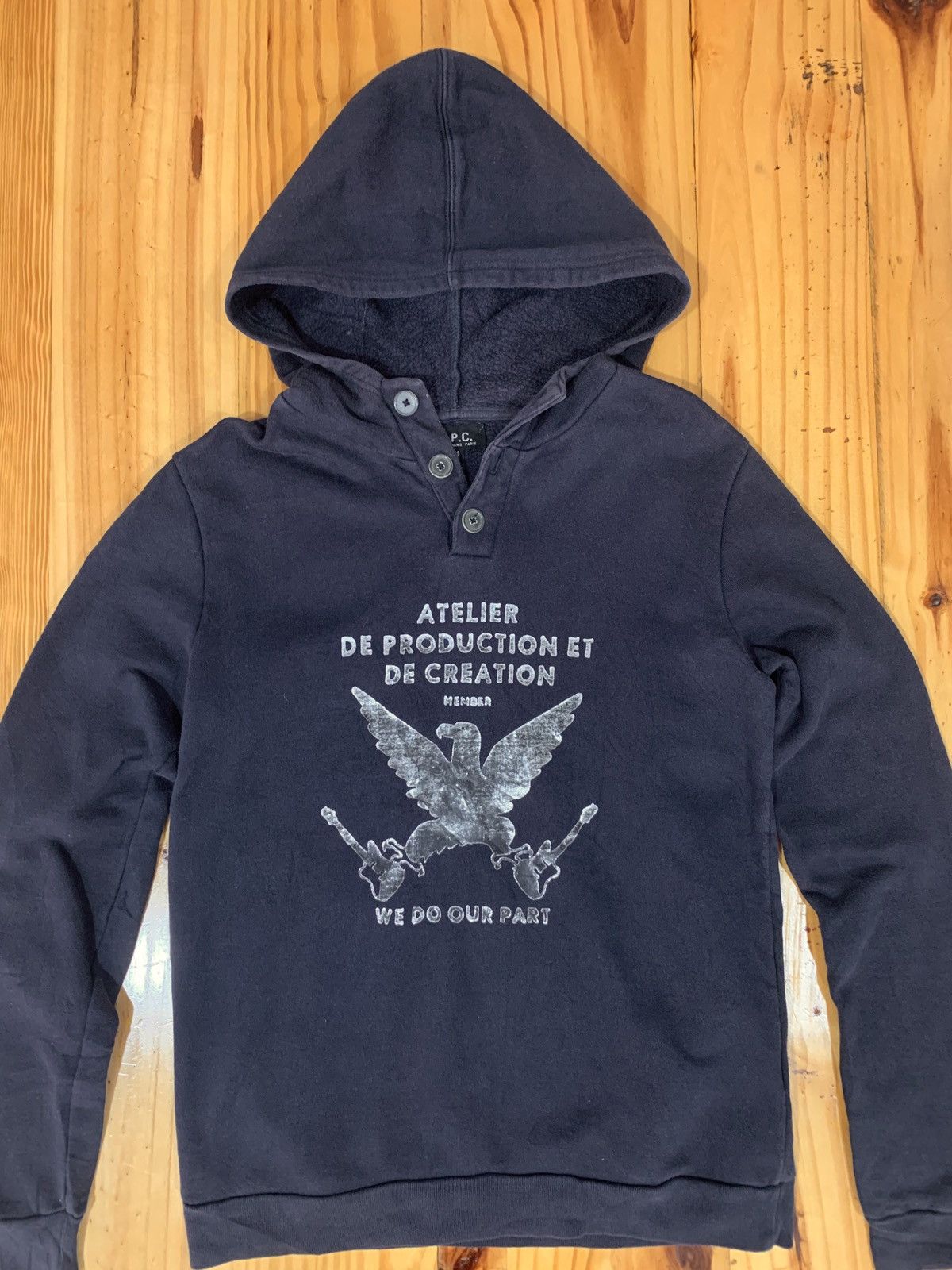 A.P.C. APC “Atelier De Production Et De Creation” Logo Hoodie Size US XS / EU 42 / 0 - 3 Thumbnail