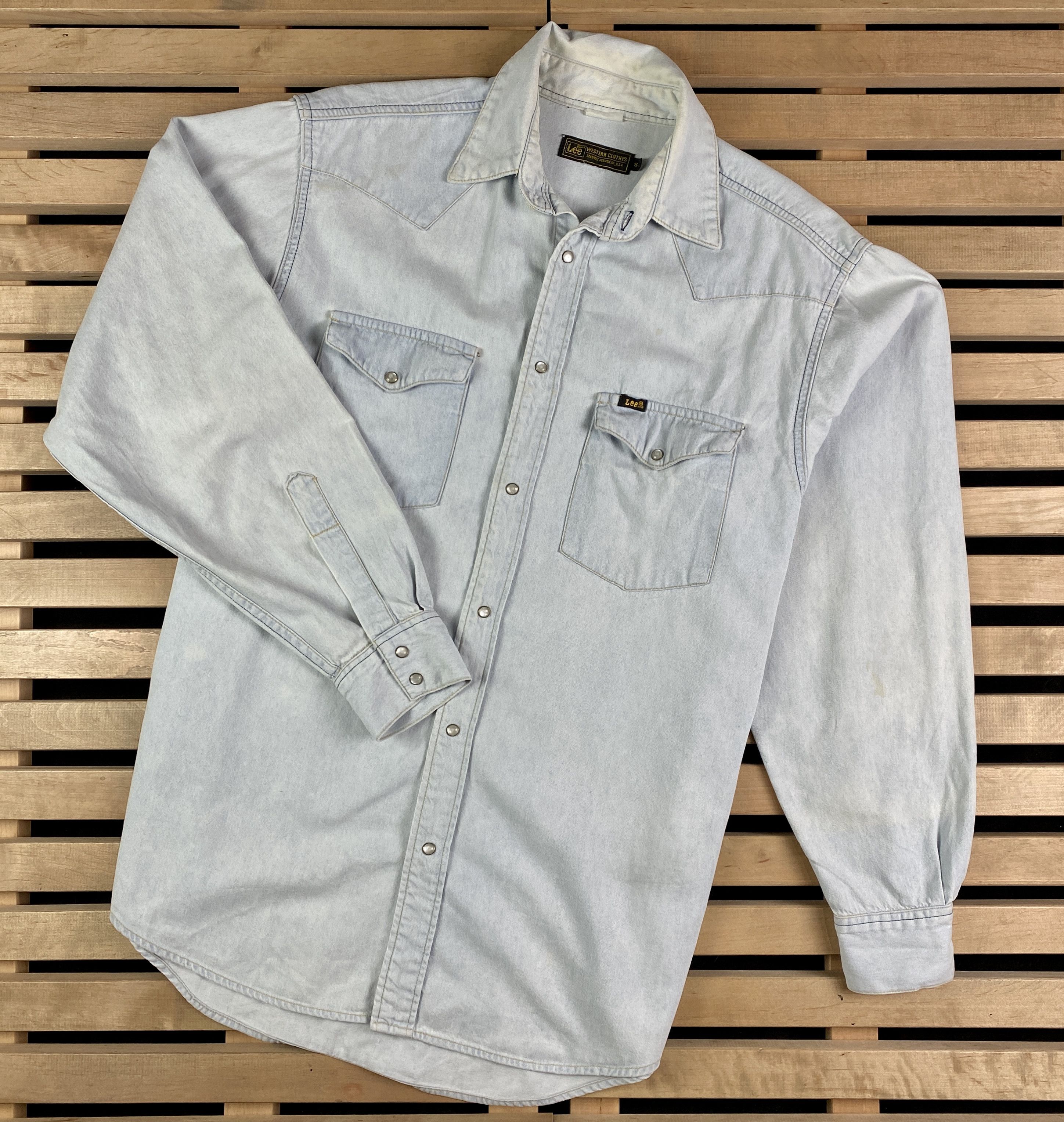 Lee × Vintage Mens Lee Vintage Jeans Shirt Long Sleeve Size S Size US S / EU 44-46 / 1 - 1 Thumbnail