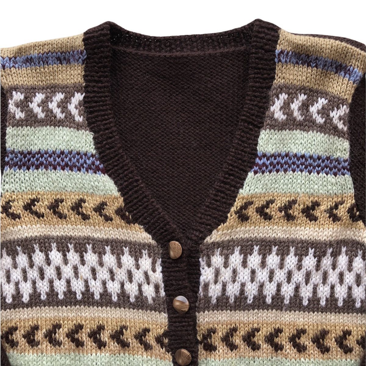 Vintage Knit Cardigan Native Coloured Art