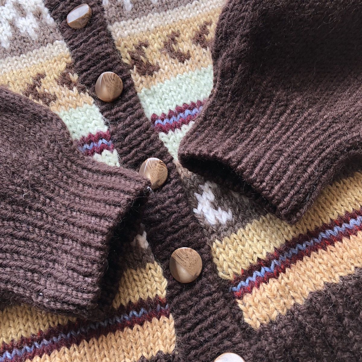 Vintage Knit Cardigan Native Coloured Art