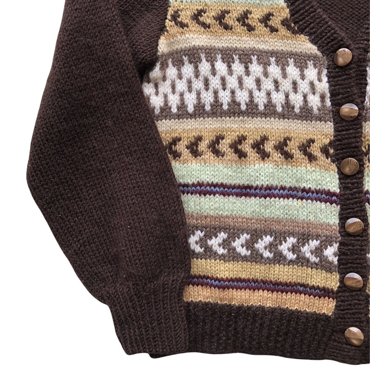Vintage Knit Cardigan Native Coloured Art