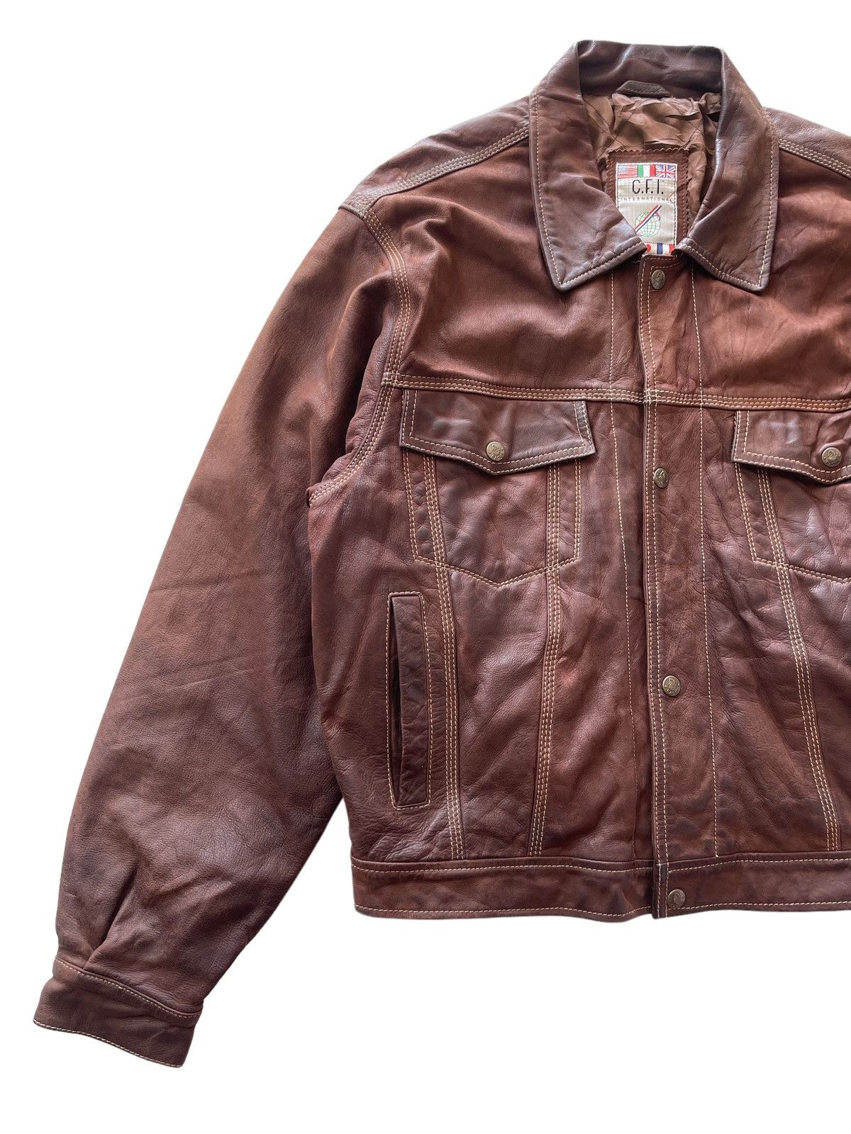 Vintage C.F.I international Gaoma Horse Leather Bomber Jacket Size US M / EU 48-50 / 2 - 9 Thumbnail