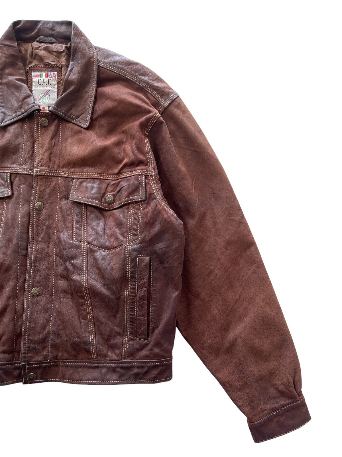 Vintage C.F.I international Gaoma Horse Leather Bomber Jacket Size US M / EU 48-50 / 2 - 8 Thumbnail