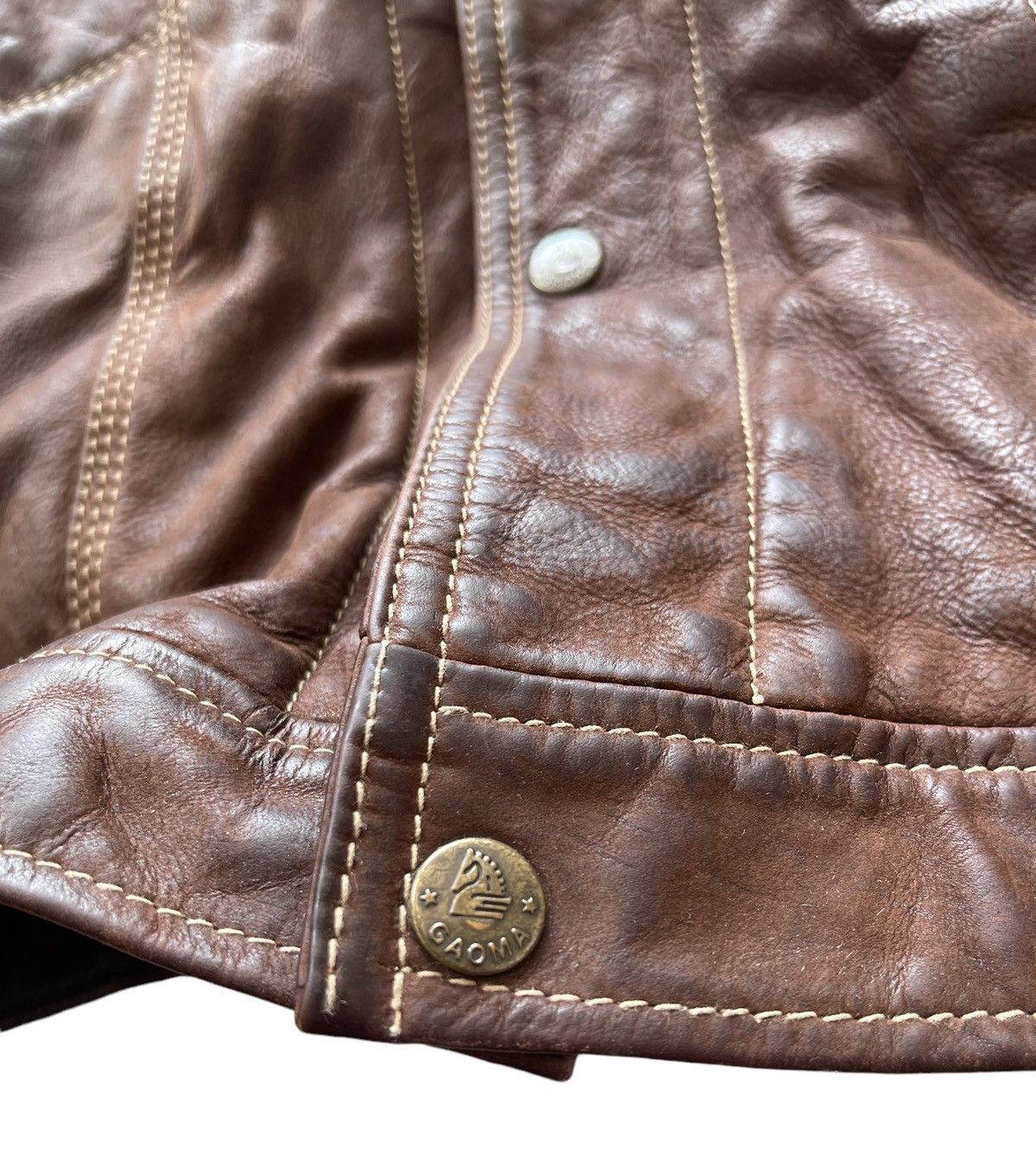 Vintage C.F.I international Gaoma Horse Leather Bomber Jacket Size US M / EU 48-50 / 2 - 14 Thumbnail