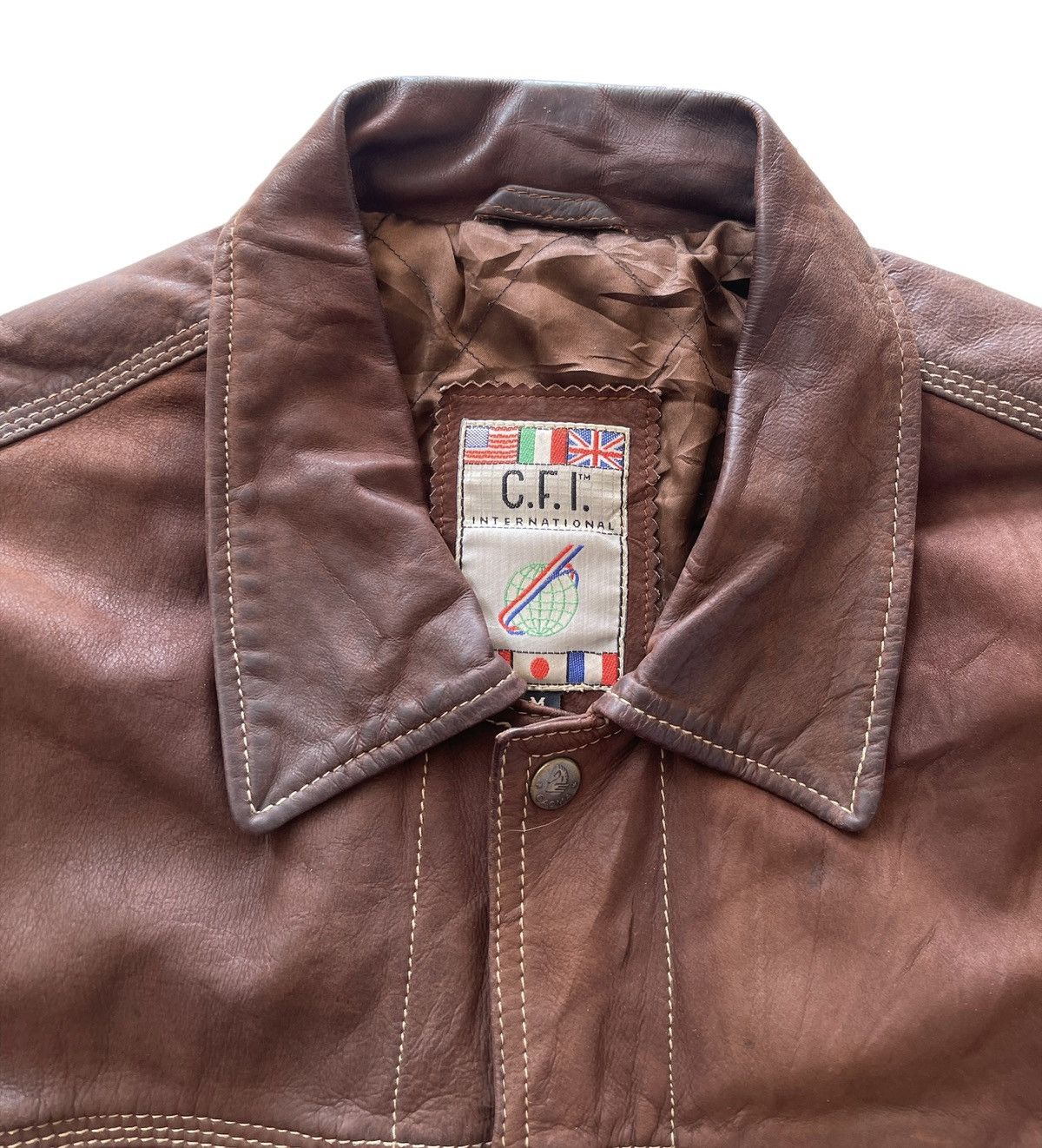Vintage C.F.I international Gaoma Horse Leather Bomber Jacket Size US M / EU 48-50 / 2 - 7 Thumbnail