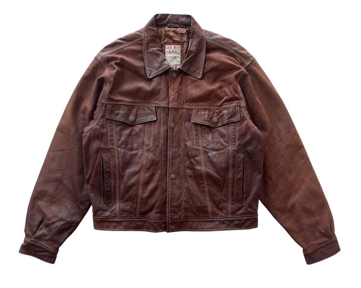 Vintage C.F.I international Gaoma Horse Leather Bomber Jacket Size US M / EU 48-50 / 2 - 4 Thumbnail