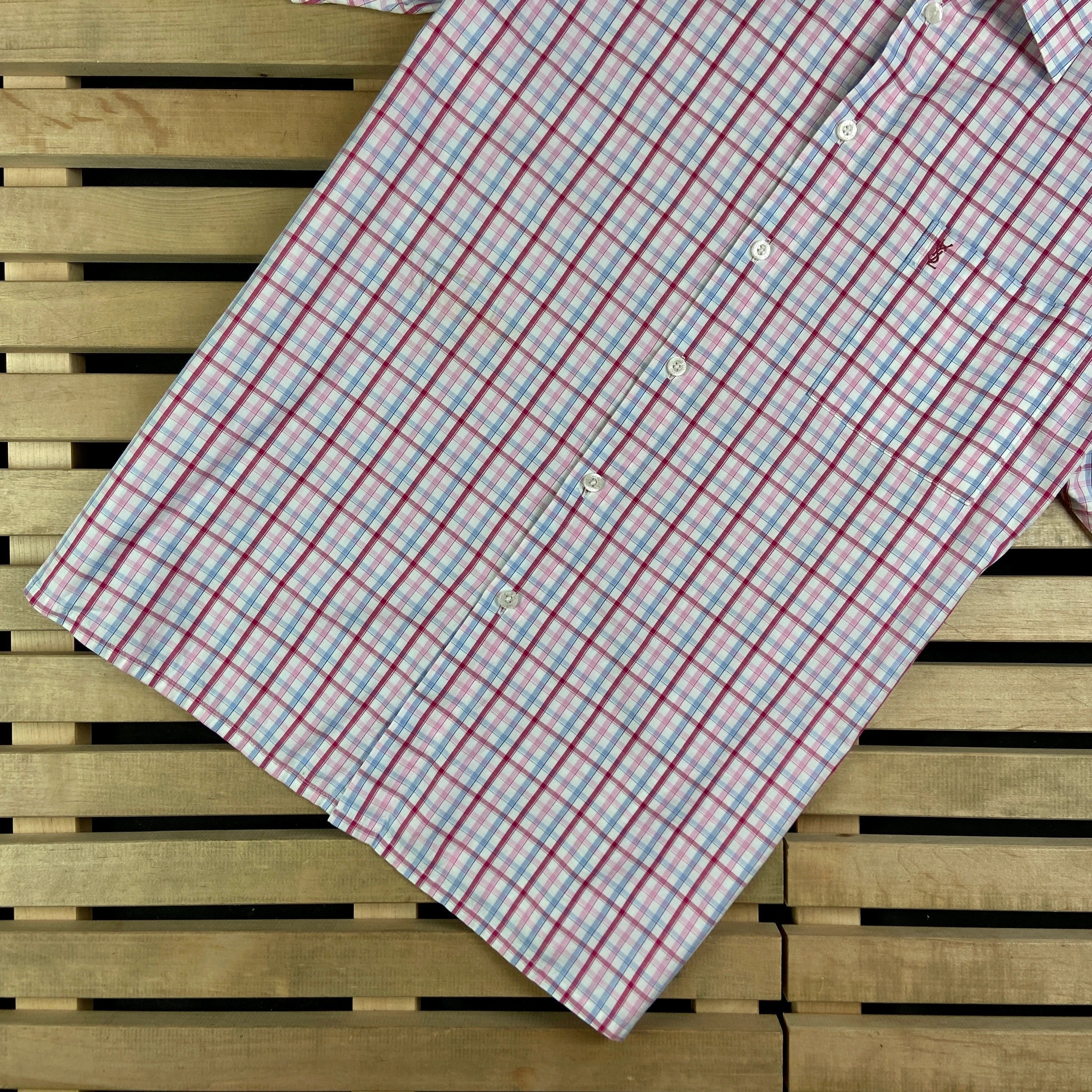 Vintage × Yves Saint Laurent Shirt Short Sleeve Yves Saint Laurent Vintage YSL Size XL Size US XL / EU 56 / 4 - 3 Thumbnail
