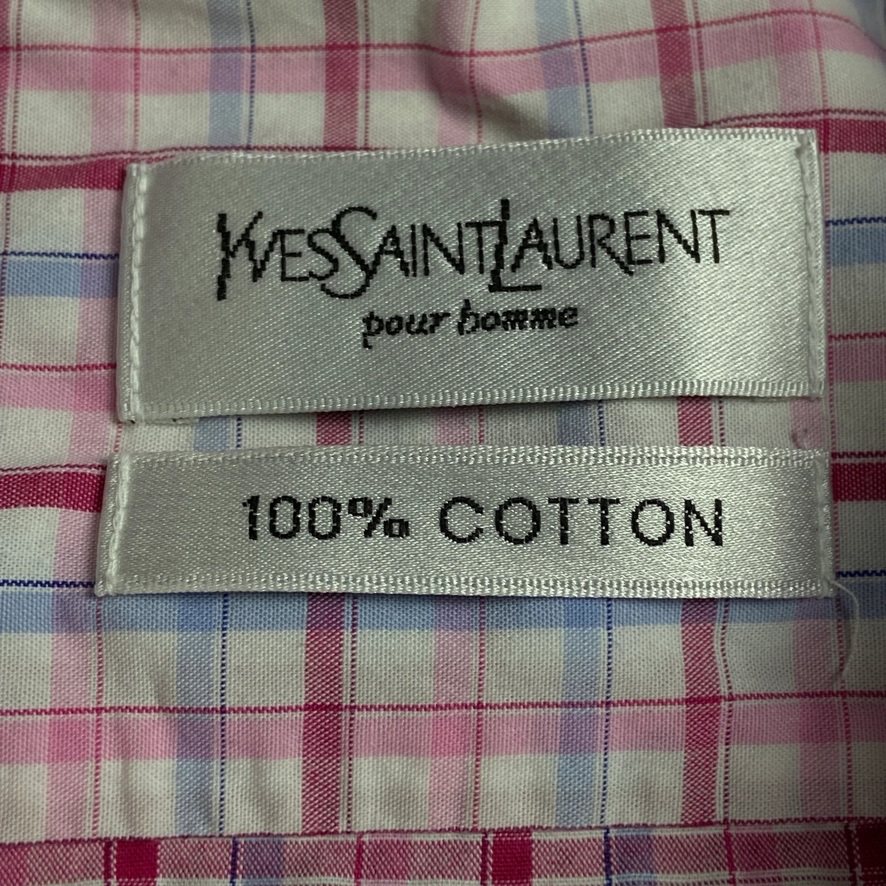 Vintage × Yves Saint Laurent Shirt Short Sleeve Yves Saint Laurent Vintage YSL Size XL Size US XL / EU 56 / 4 - 4 Thumbnail