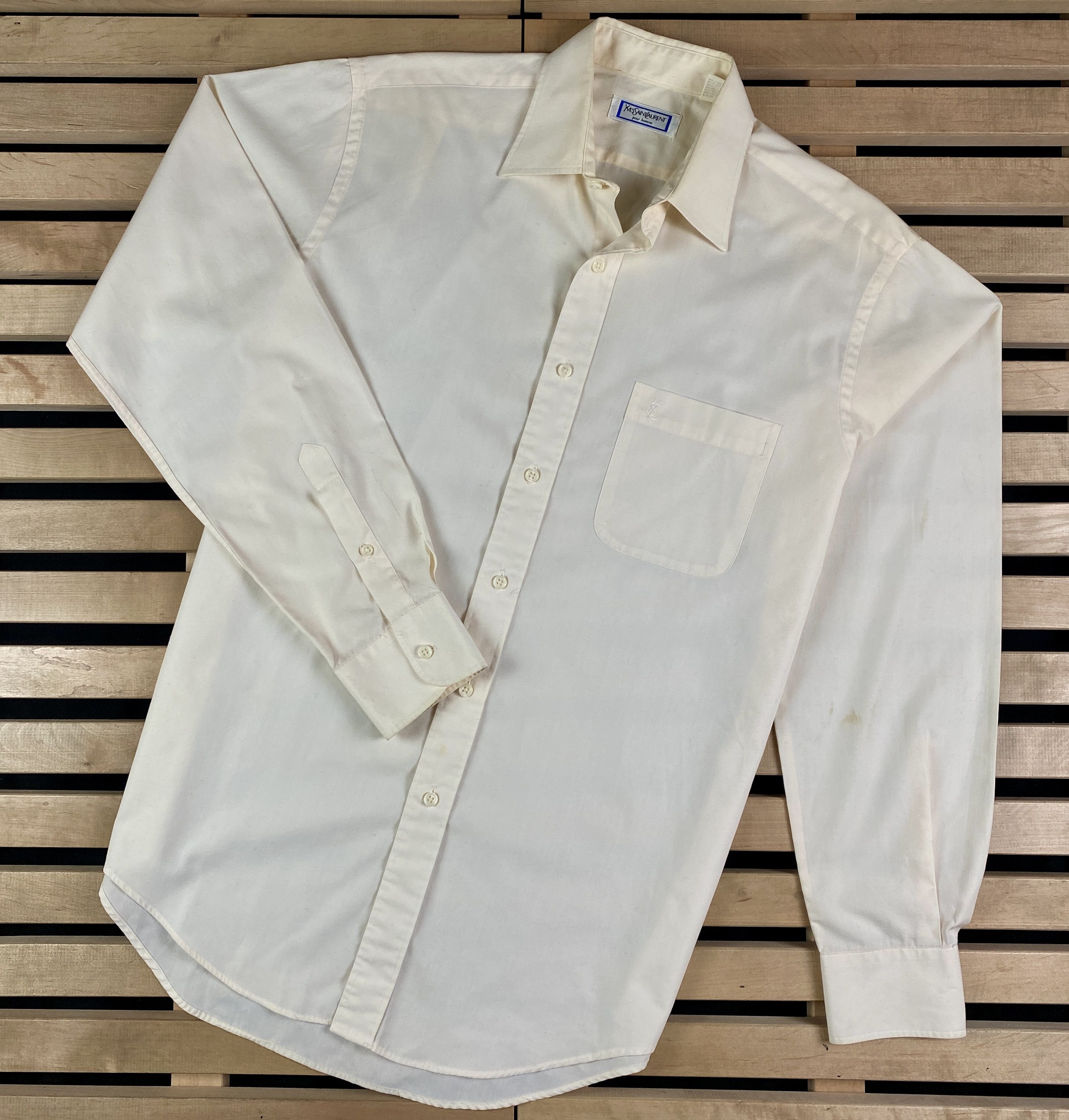 Yves Saint Laurent Mens Shirt Long Sleeve Yves Saint Laurent Vintage Size 39 Size US XL / EU 56 / 4 - 1 Thumbnail