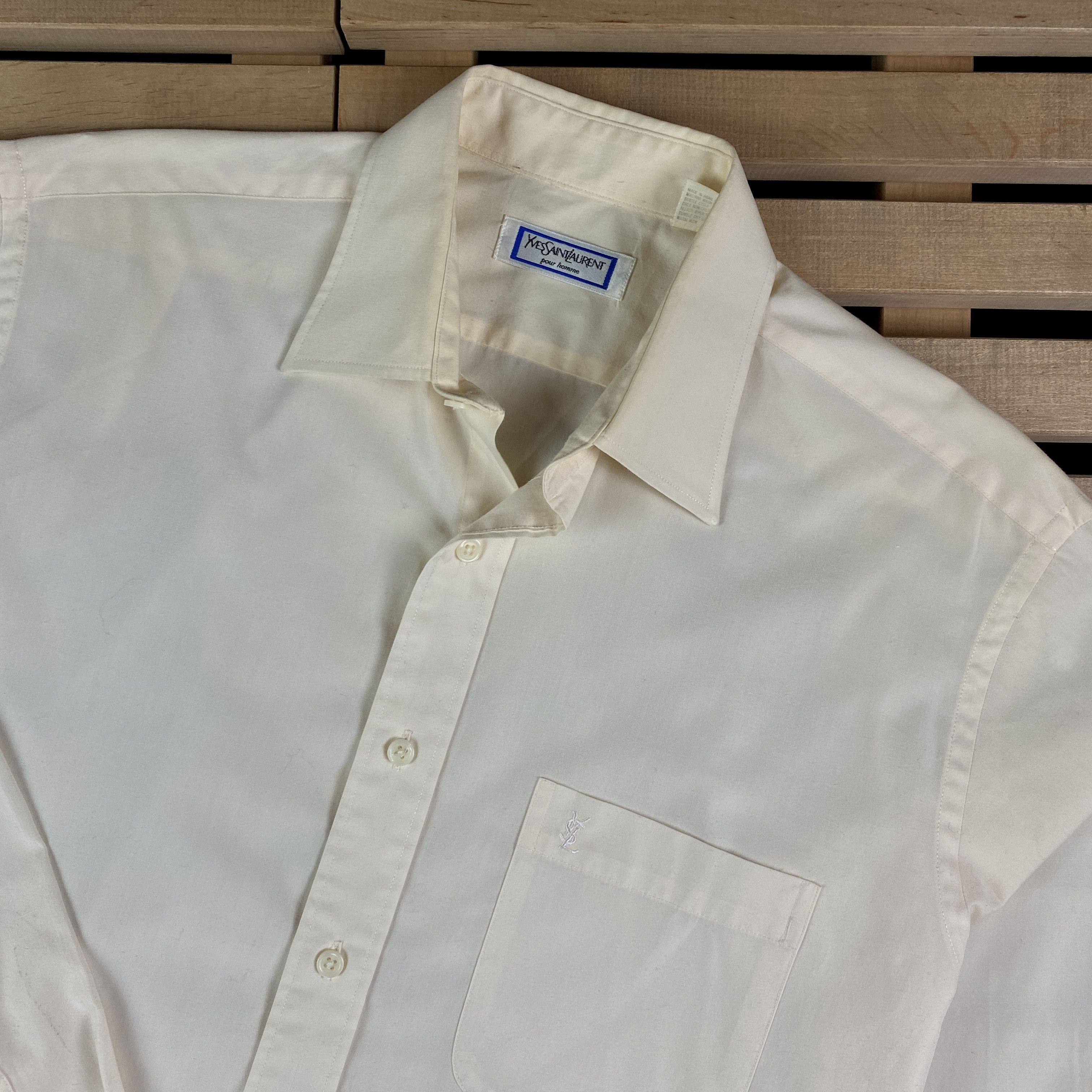 Yves Saint Laurent Mens Shirt Long Sleeve Yves Saint Laurent Vintage Size 39 Size US XL / EU 56 / 4 - 2 Thumbnail