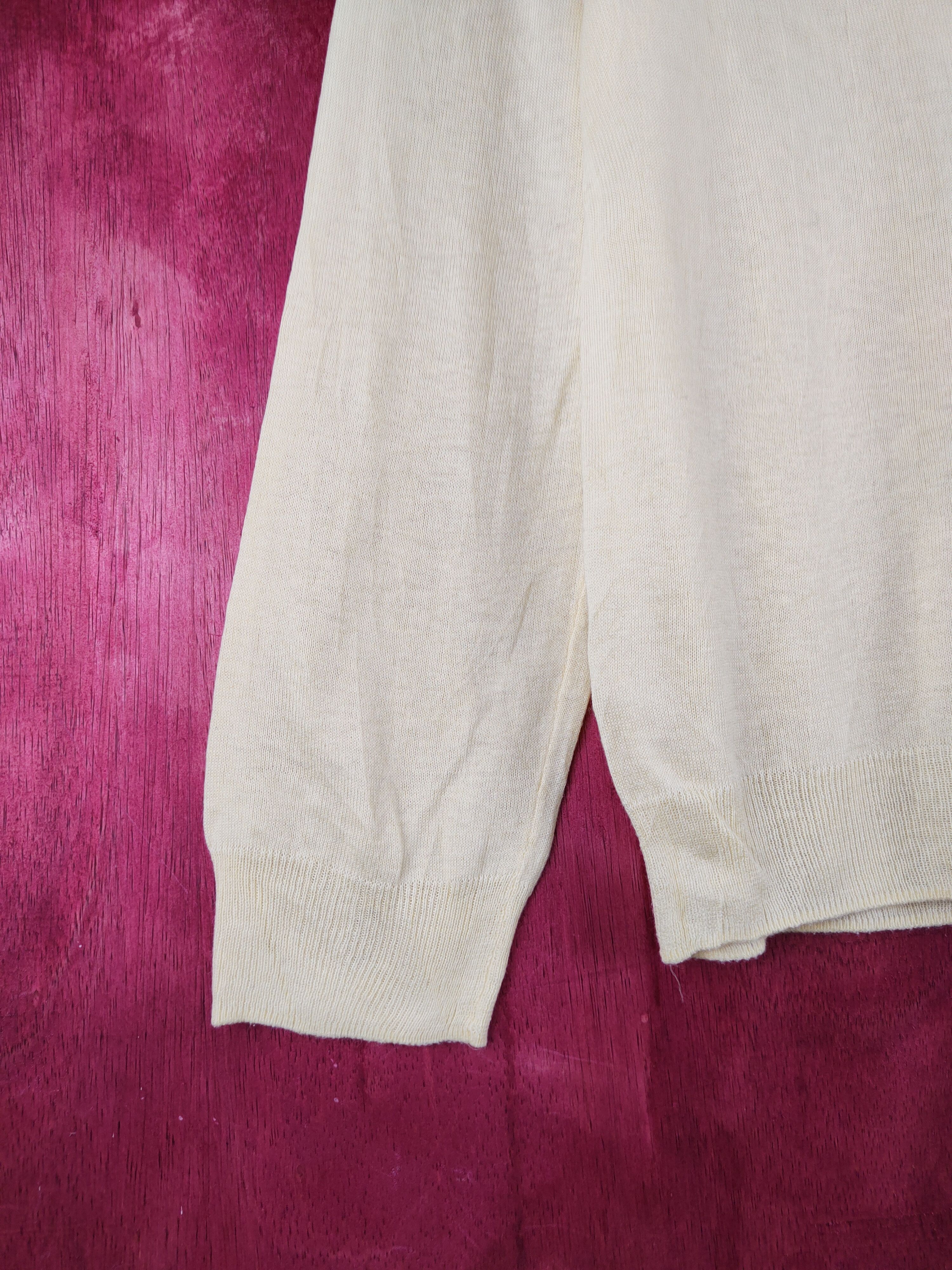 Japanese Brand Freude vintage thin Light Yellow Knitwear Cardigan #S1184 Size M / US 6-8 / IT 42-44 - 4 Thumbnail