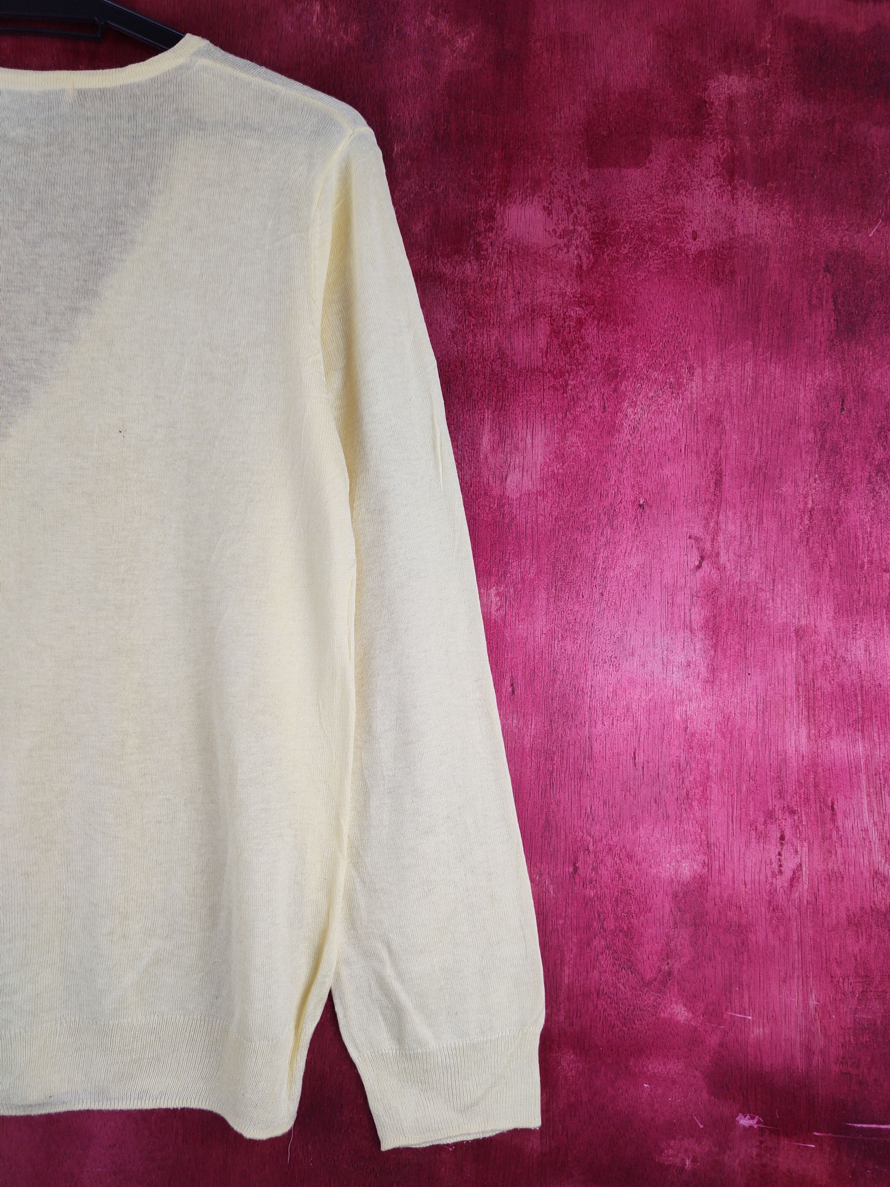 Japanese Brand Freude vintage thin Light Yellow Knitwear Cardigan #S1184 Size M / US 6-8 / IT 42-44 - 9 Thumbnail
