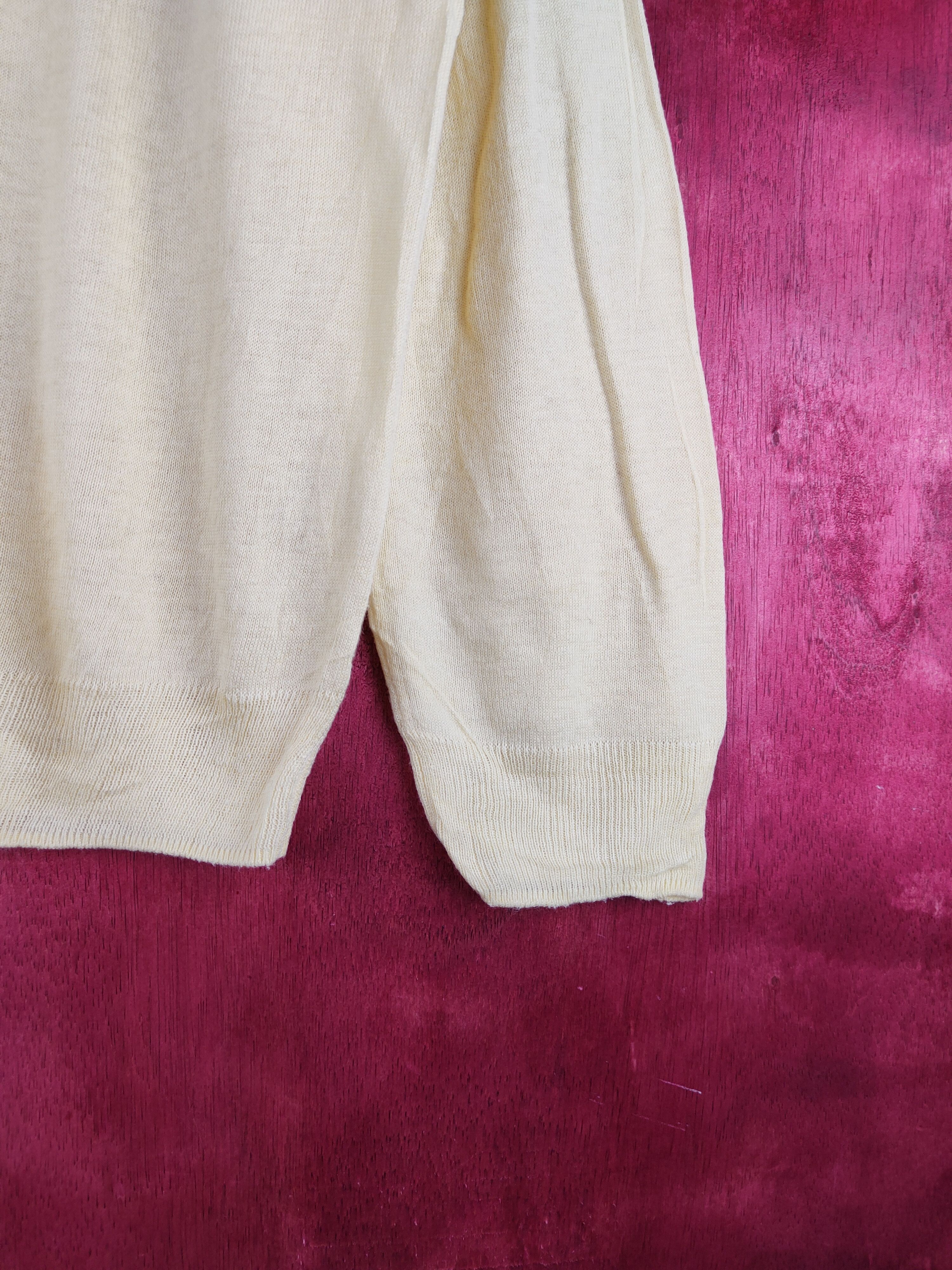 Japanese Brand Freude vintage thin Light Yellow Knitwear Cardigan #S1184 Size M / US 6-8 / IT 42-44 - 6 Thumbnail