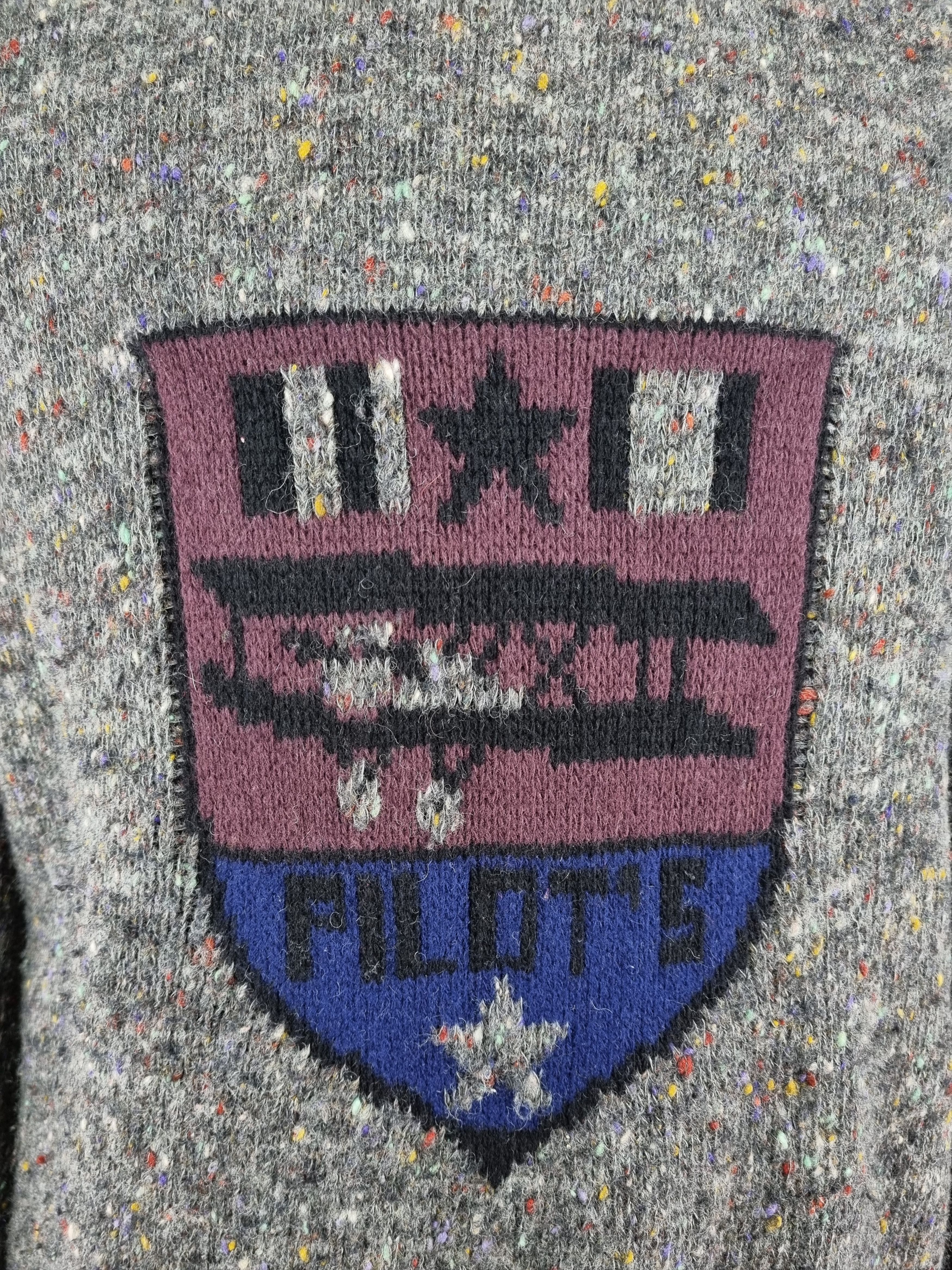 Designer 80s Nanibon Pilots Knitted Italian Wool Sweater Size US L / EU 52-54 / 3 - 7 Thumbnail