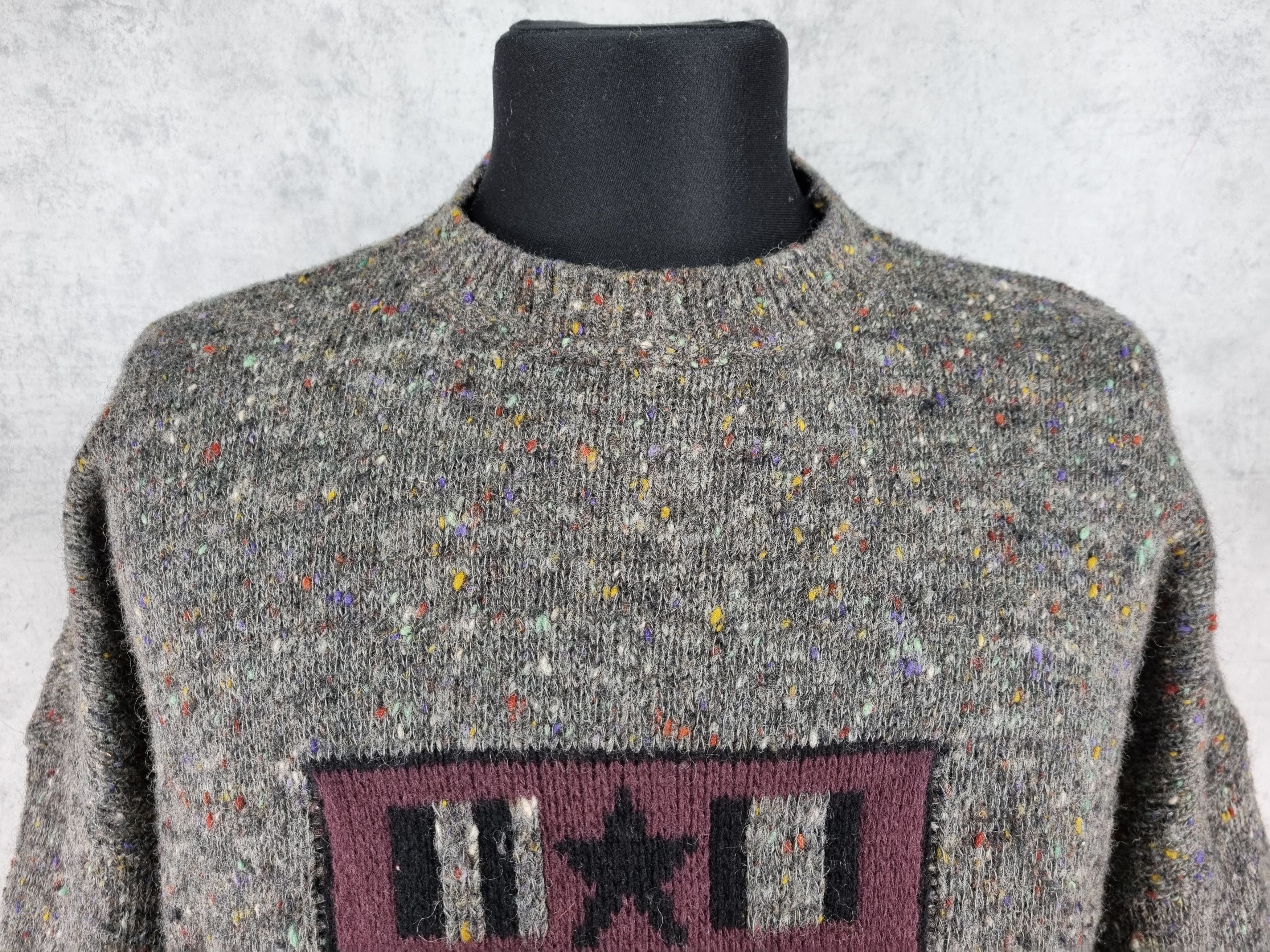 Designer 80s Nanibon Pilots Knitted Italian Wool Sweater Size US L / EU 52-54 / 3 - 9 Thumbnail