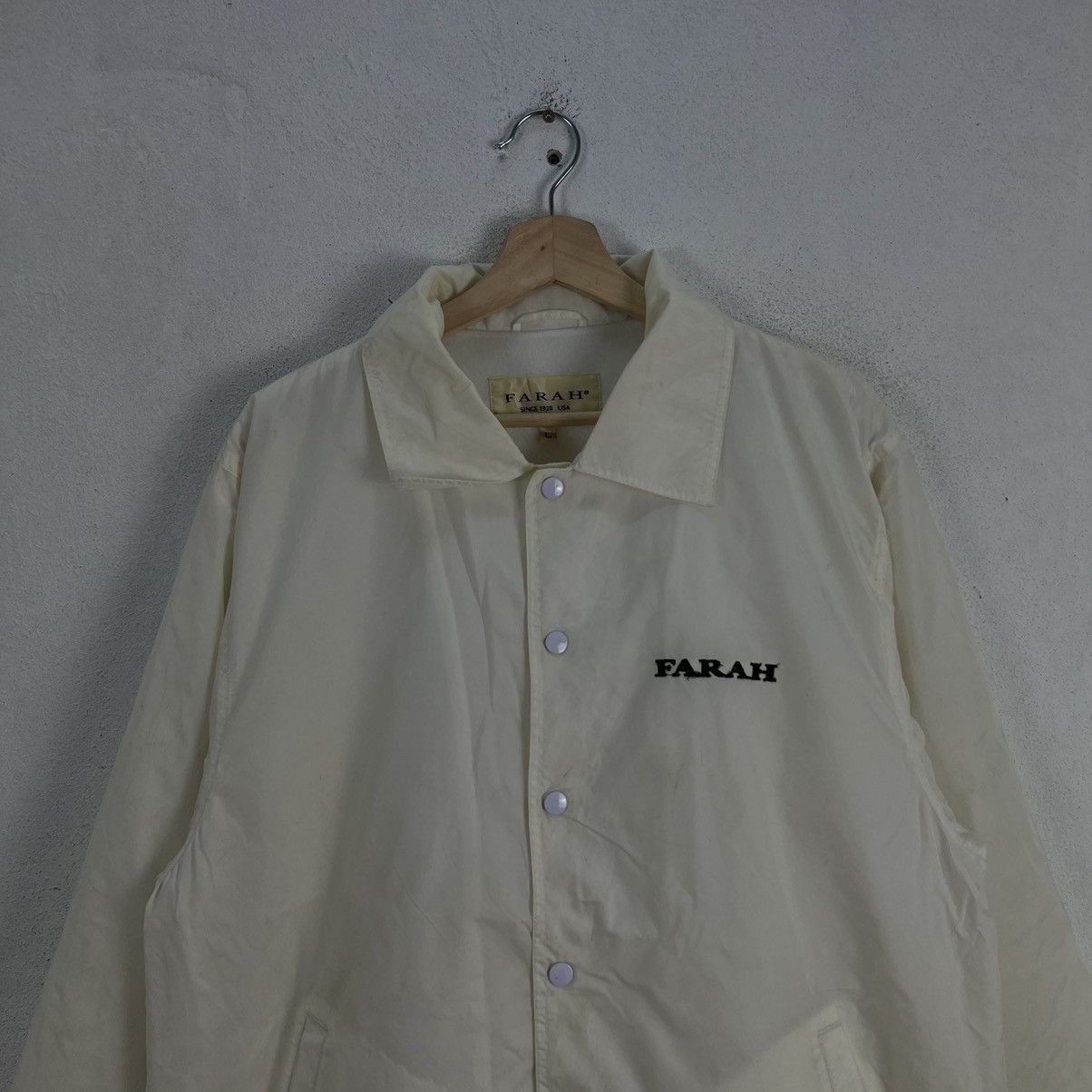 Farah VINTAGE FARAH SINCE 1920 USA BUTTON JACKET BIG LOGO Size US L / EU 52-54 / 3 - 3 Thumbnail