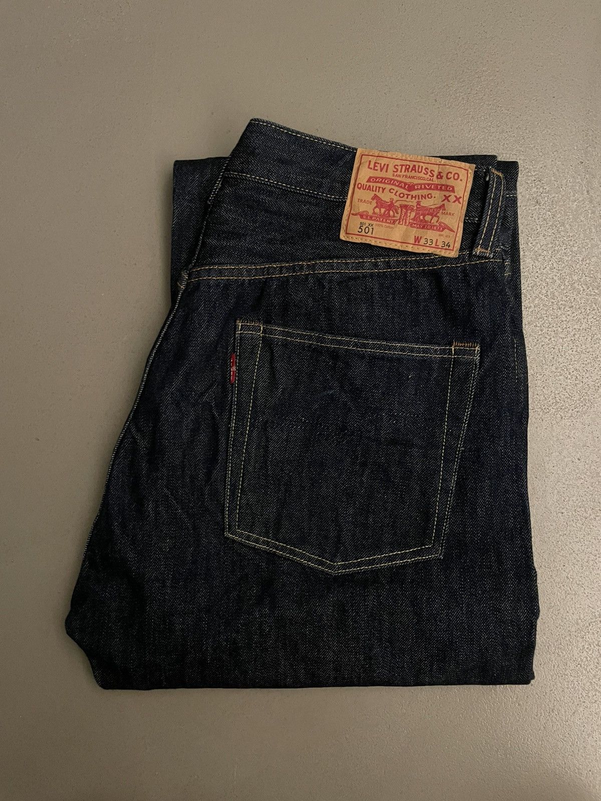Levis vintage clothing Lvc 1966 raw denim 33 x 34 made in us